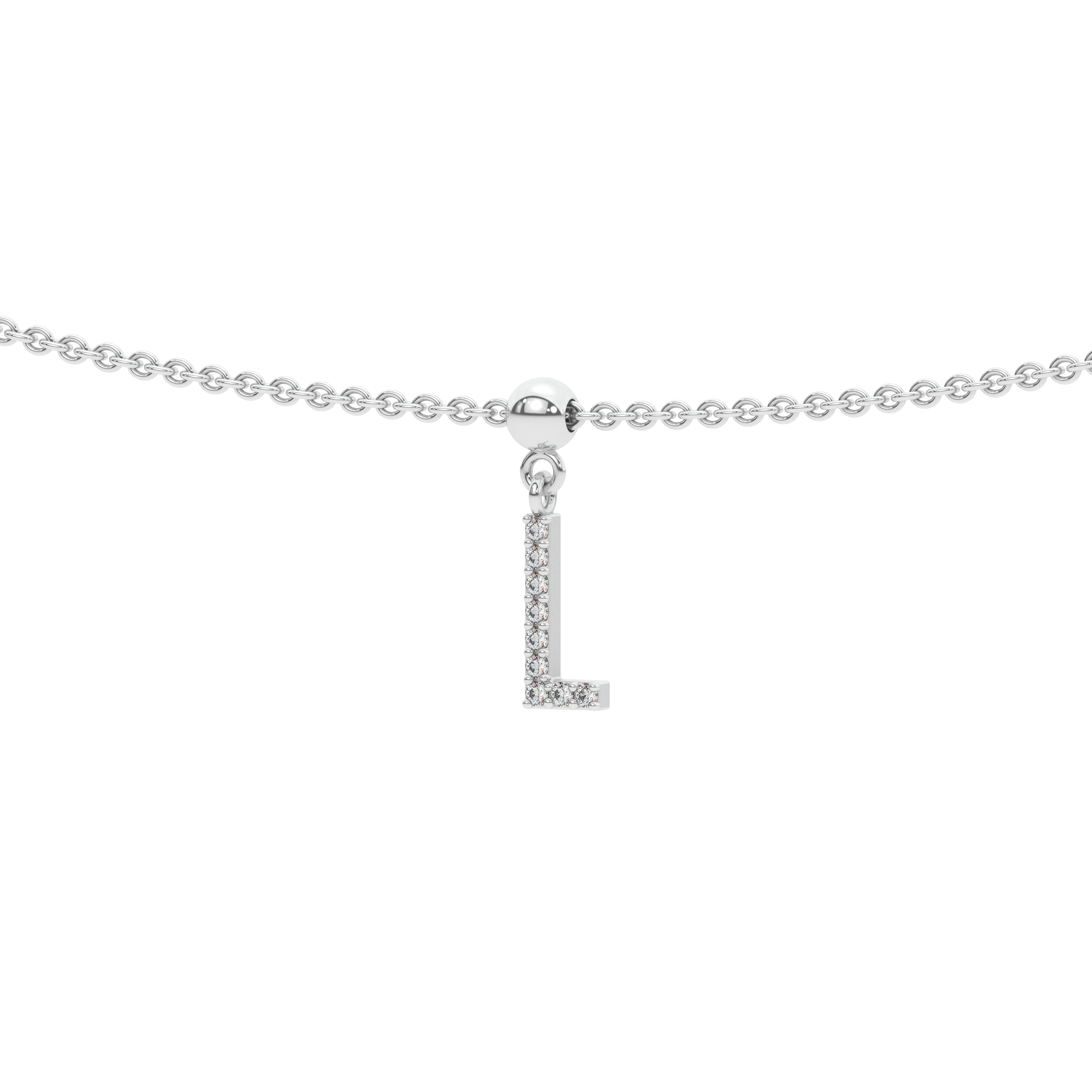 Letter "L" Bead Charm Necklace