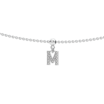 Letter "M" Bead Charm Necklace