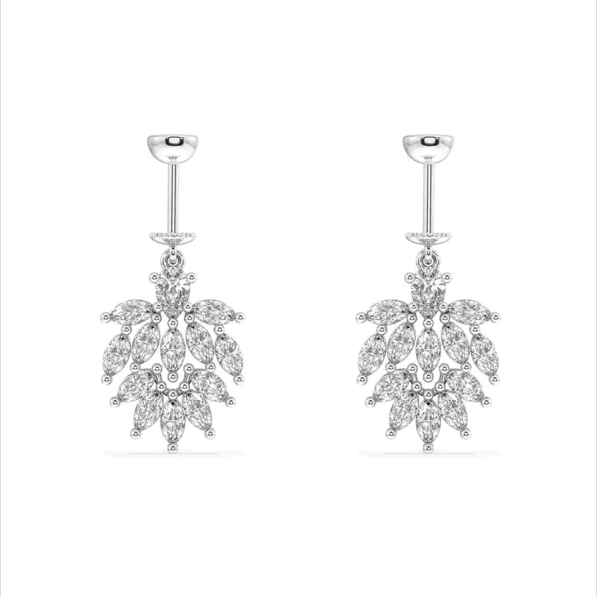 Marquise Flow Helix Hanging Earrings