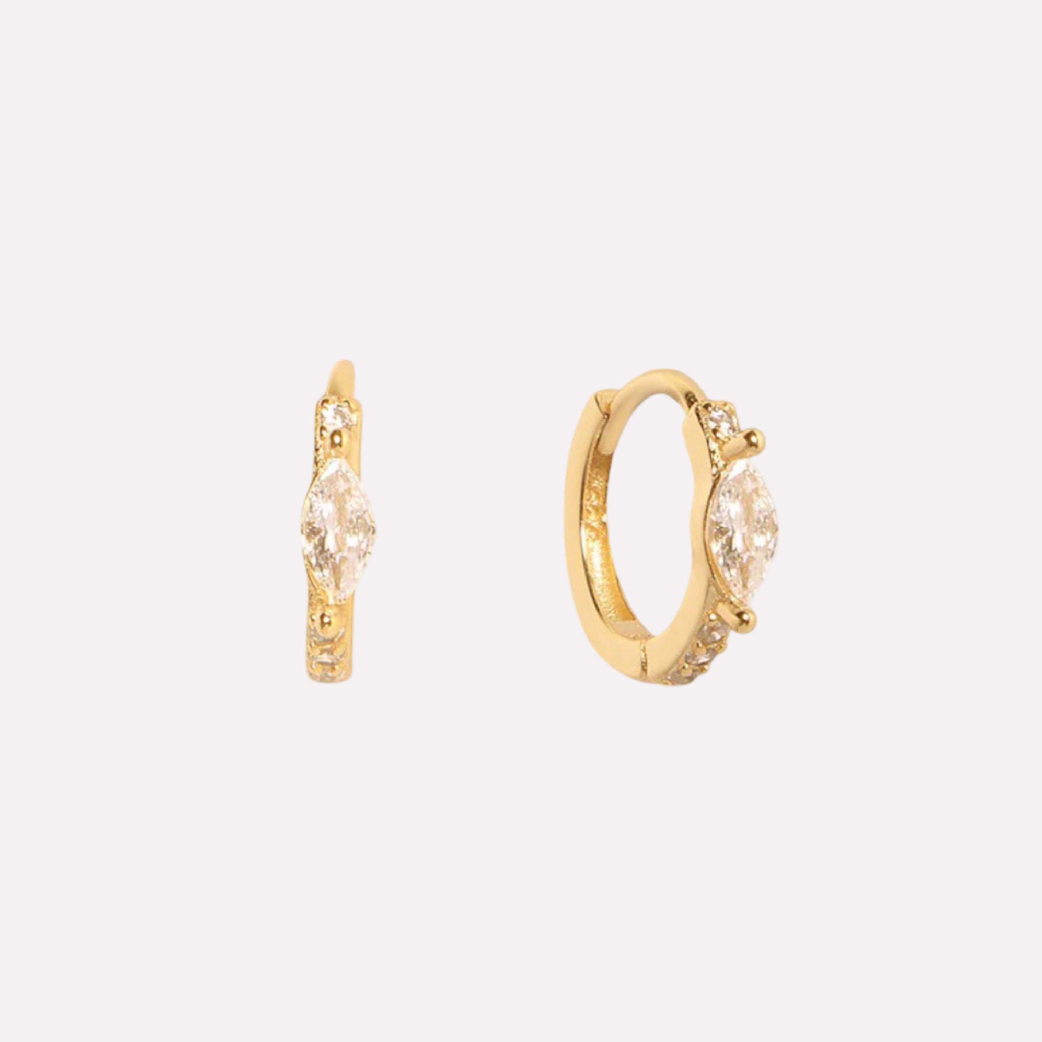 Marquise Pave' Hoop Earrings