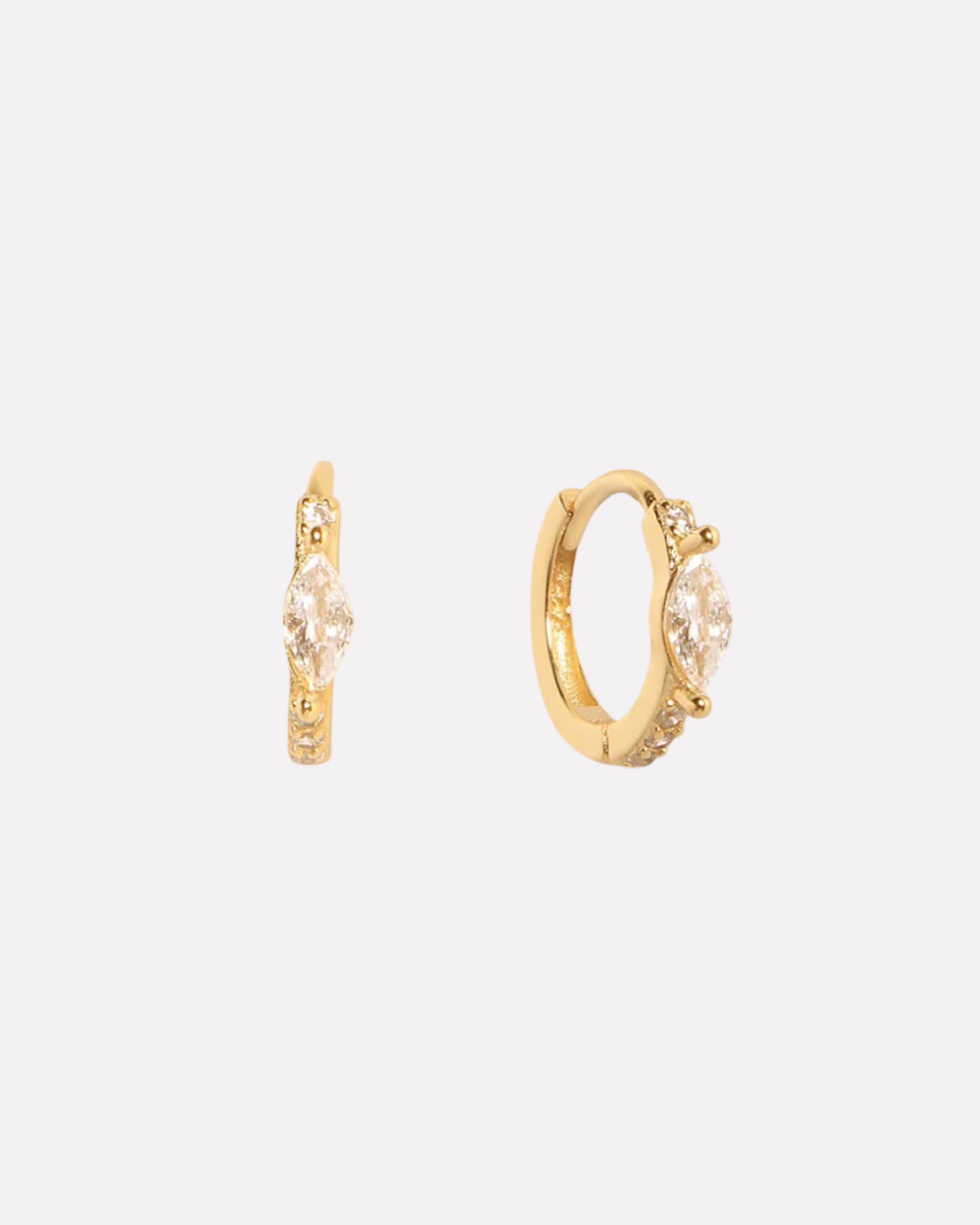 Marquise Pave' Hoop Earrings