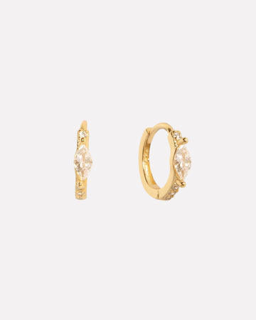 Marquise Pave' Hoop Earrings