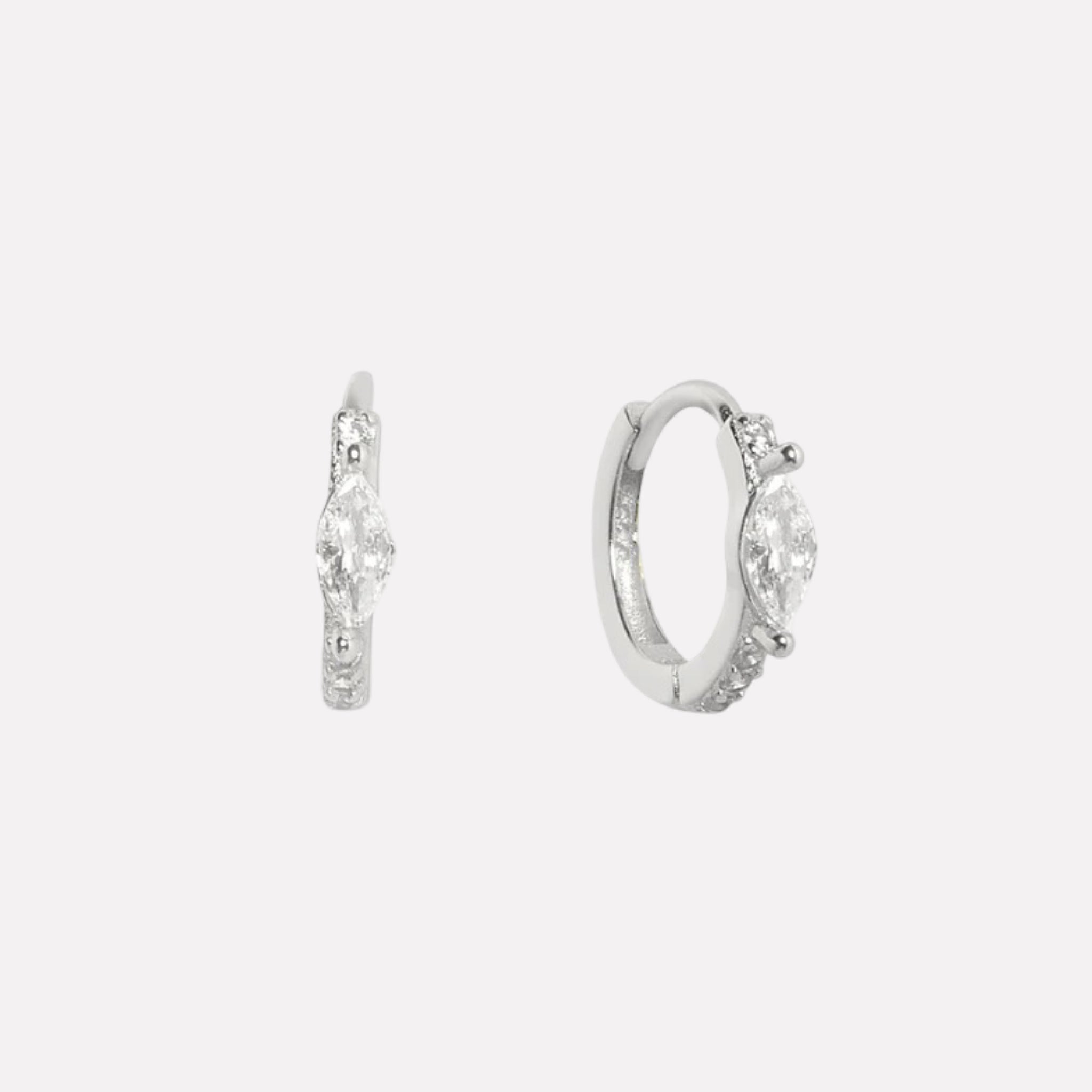 Marquise Pave' Hoop Earrings