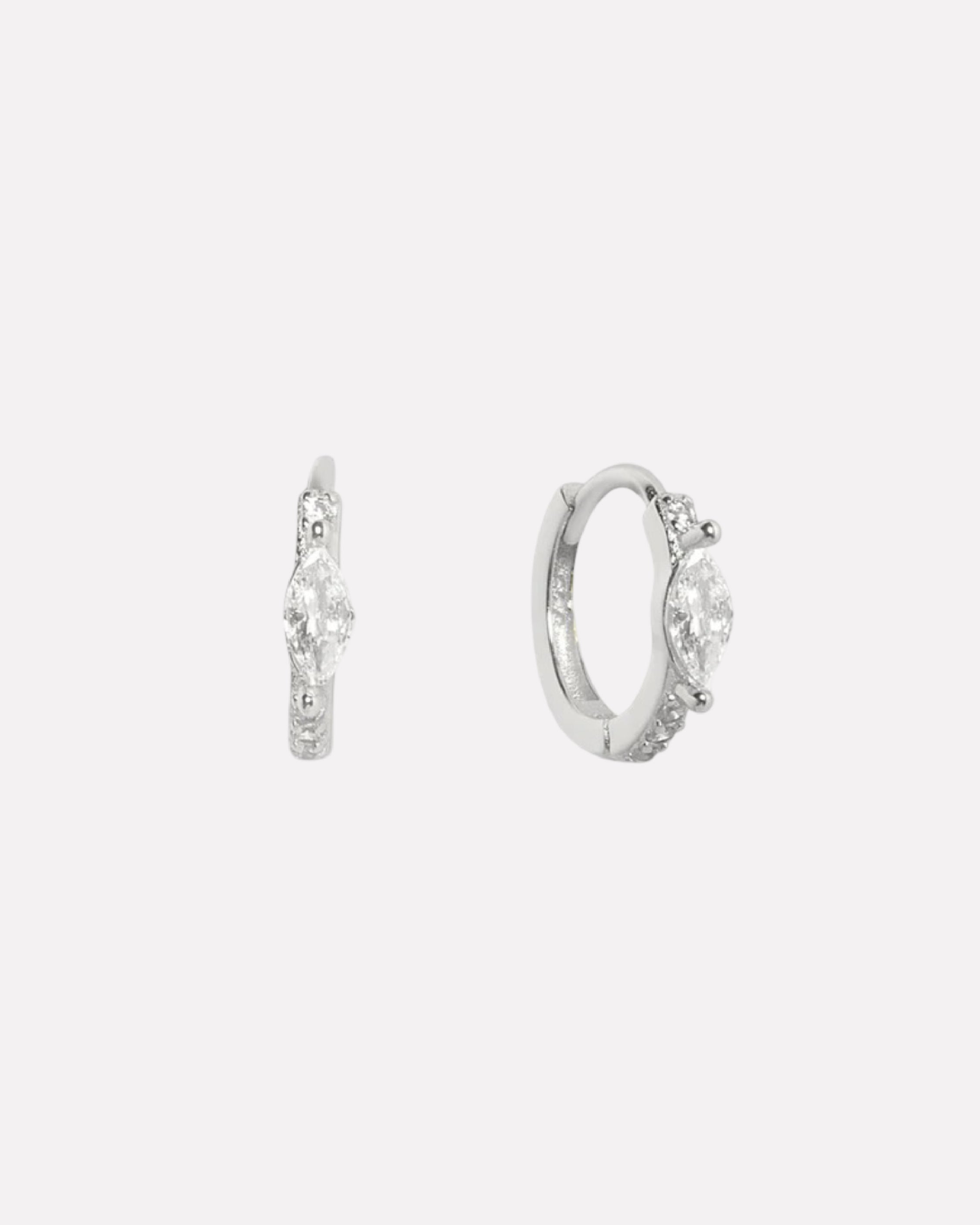 Marquise Pave' Hoop Earrings
