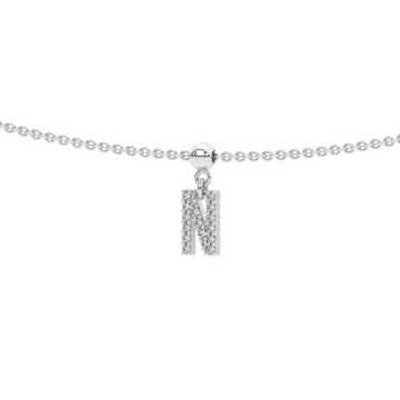 Letter "N" Bead Charm Necklace