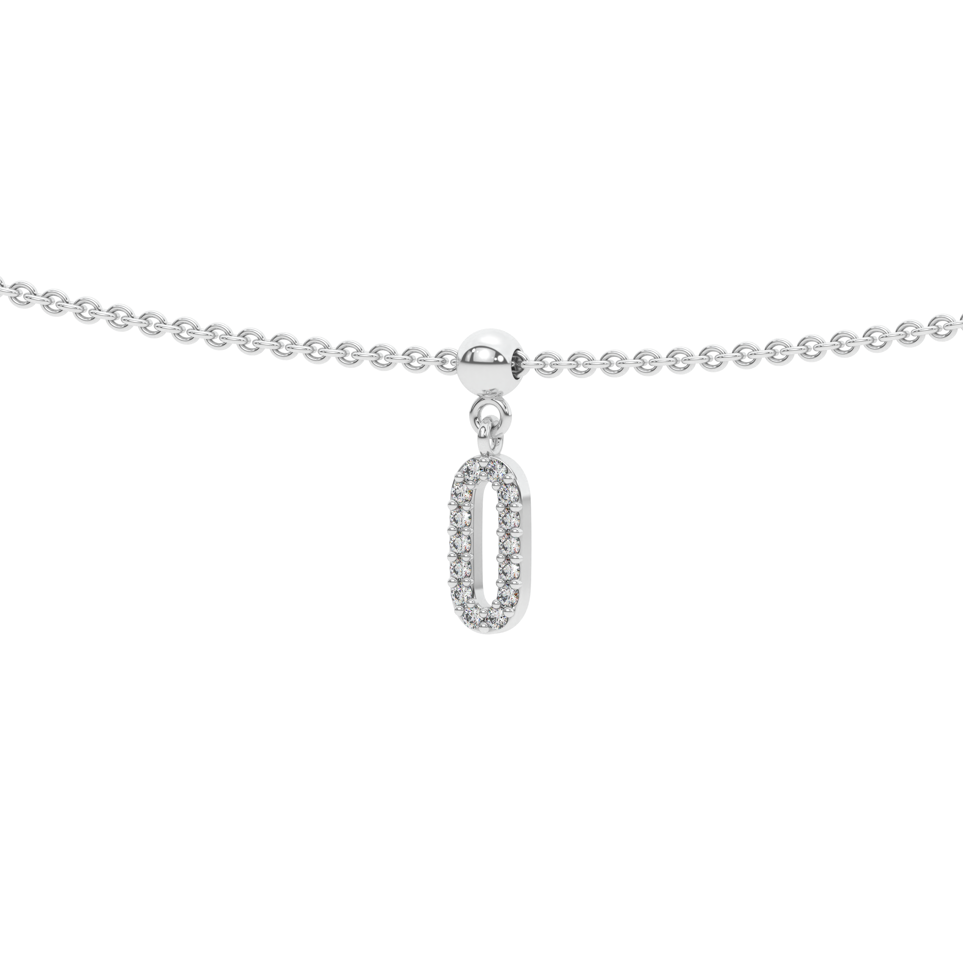Letter "O" Bead Charm Necklace