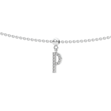 Letter "P" Bead Charm Necklace