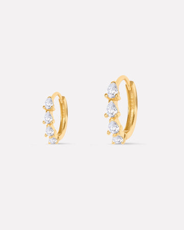 Pear Zirconia Hoop Earrings - Multiple Sizes
