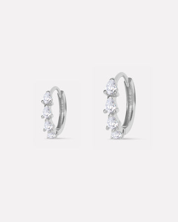 Pear Zirconia Hoop Earrings - Multiple Sizes