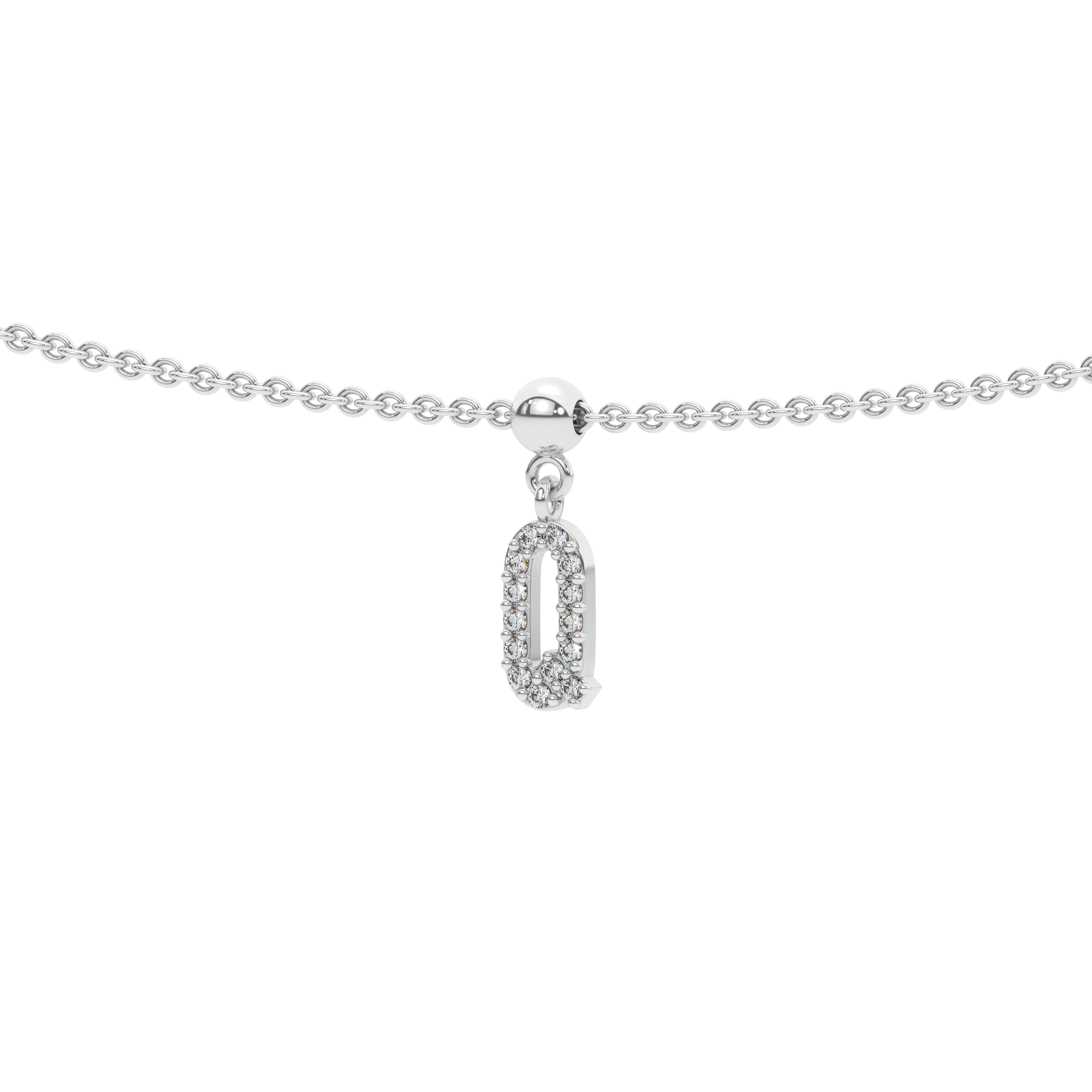 Letter "Q" Bead Charm Necklace