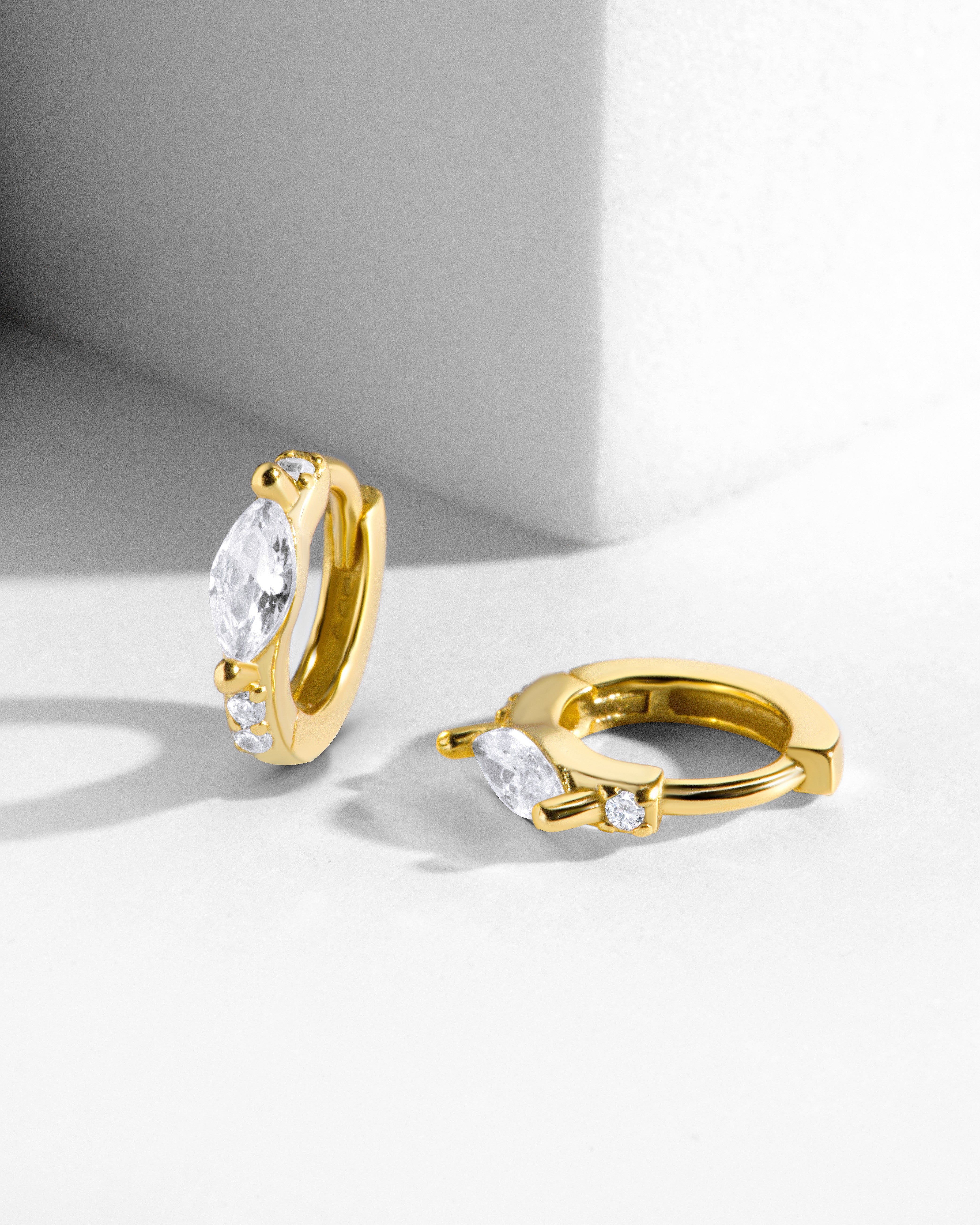 Marquise Pave' Hoop Earrings