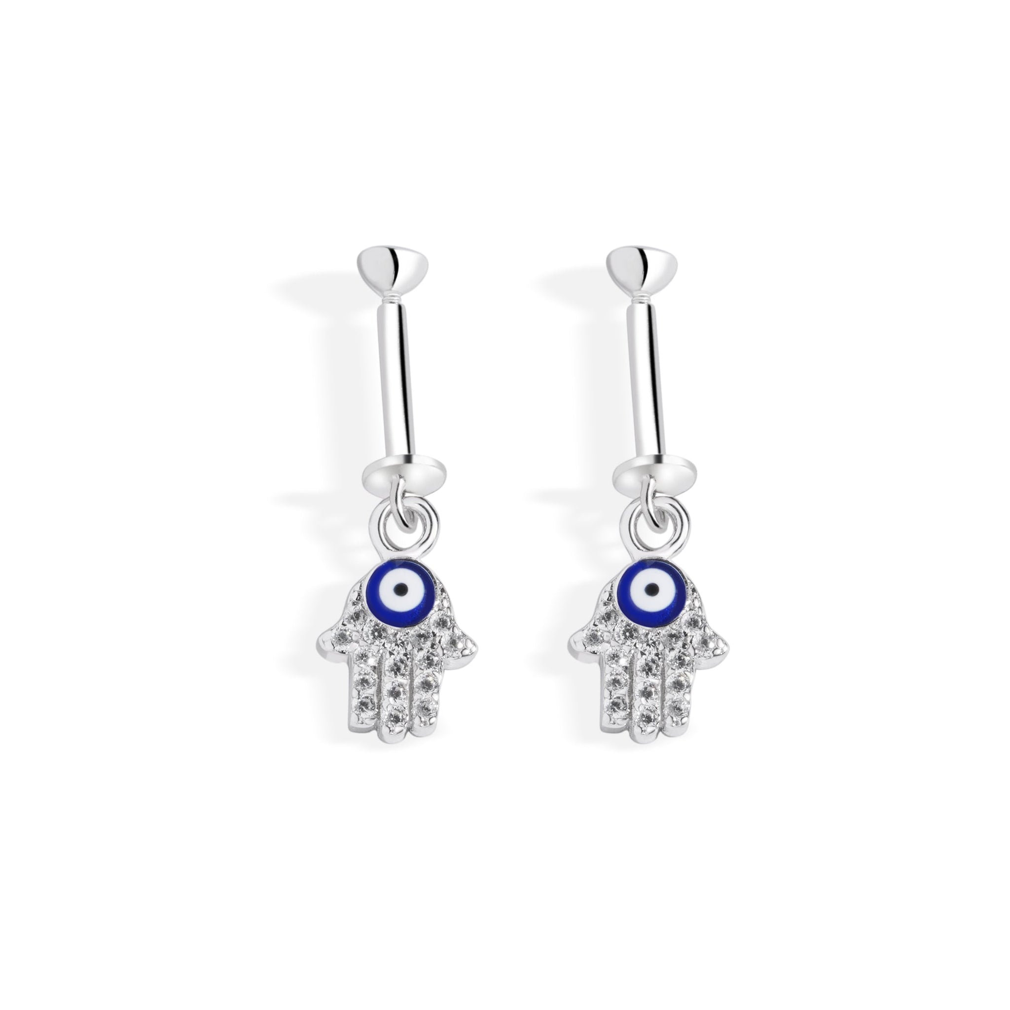 Hamsa Hand Helix Hanging Earrings