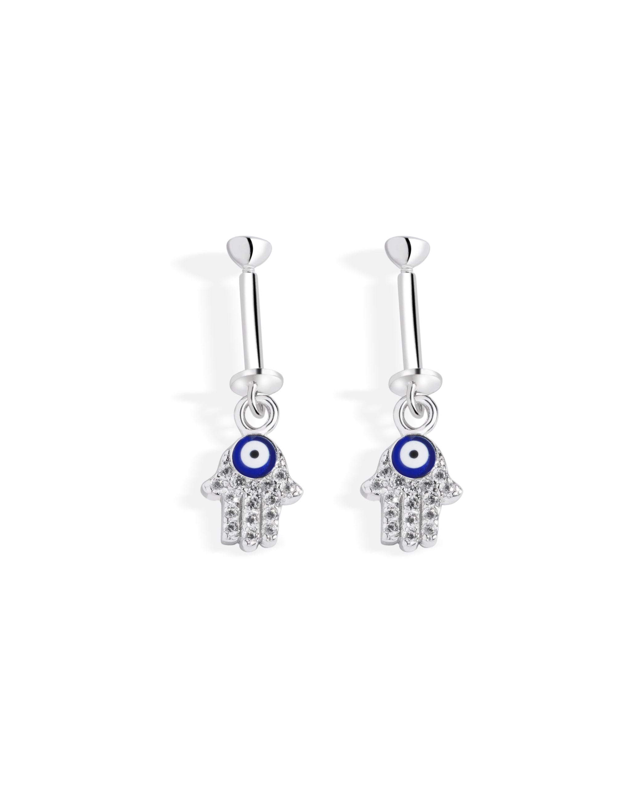 Hamsa Hand Helix Hanging Earrings