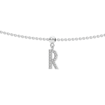 Letter "R" Bead Charm Necklace