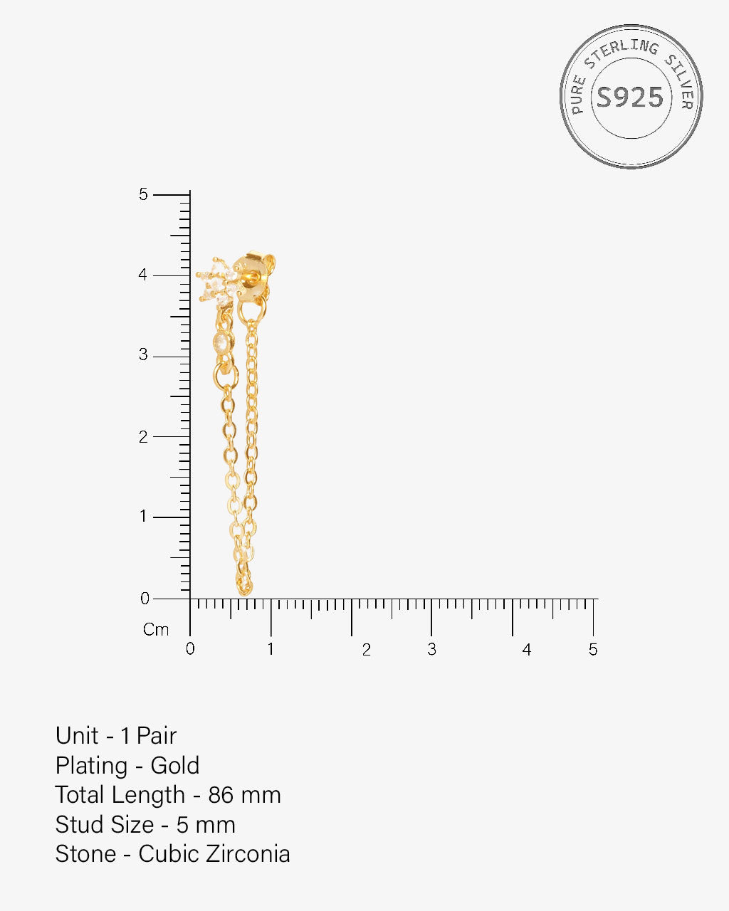 Flower Dangler Chain Earrings