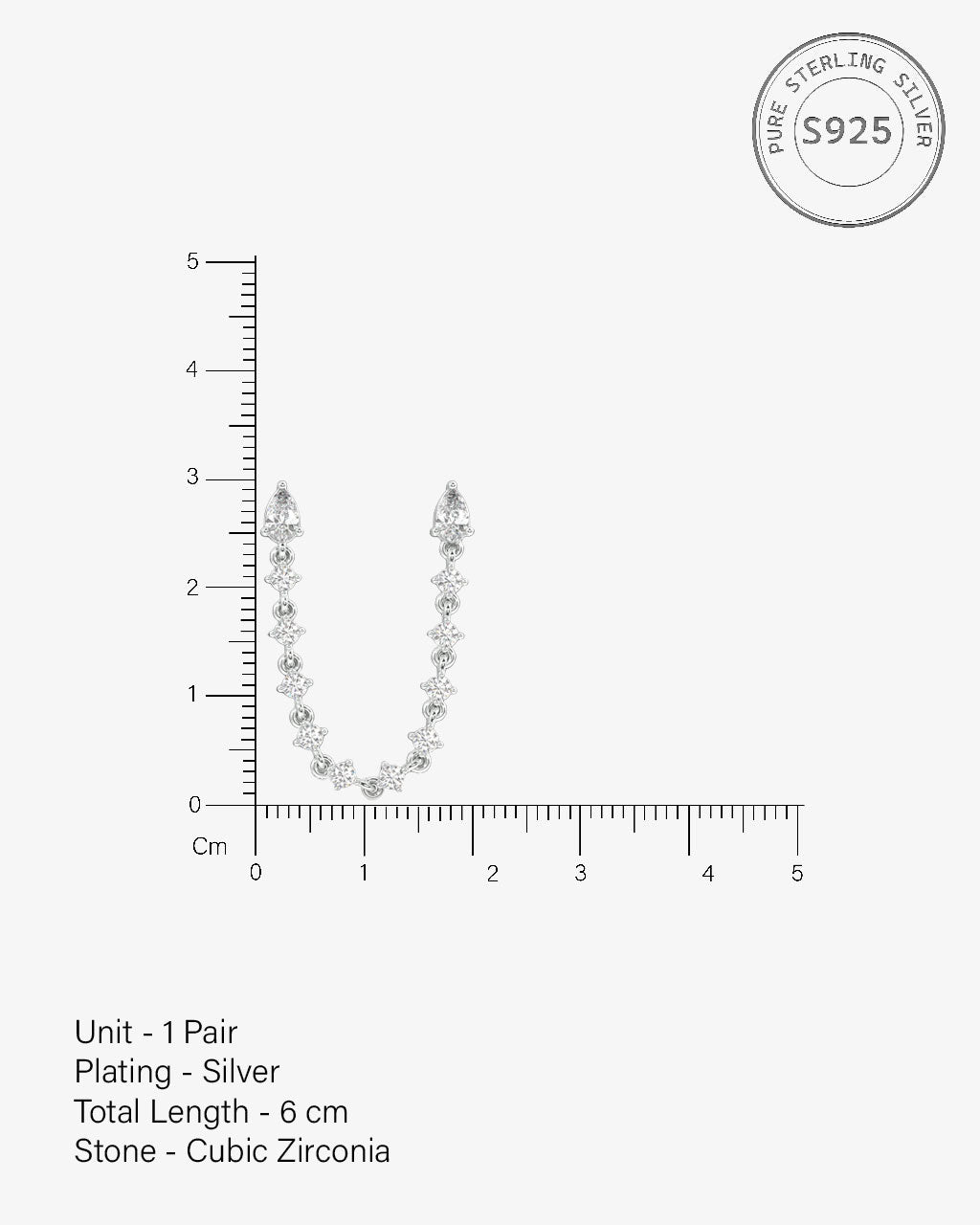 Luxury Multi Stone Connector Chain Earrings