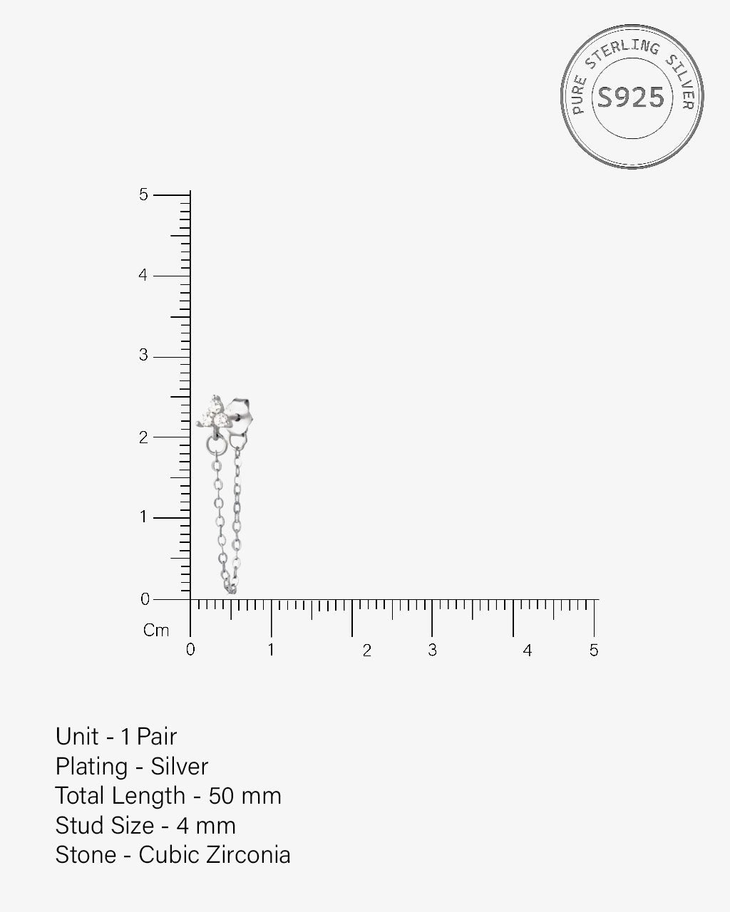 Tri Flower Dangler Chain Earrings