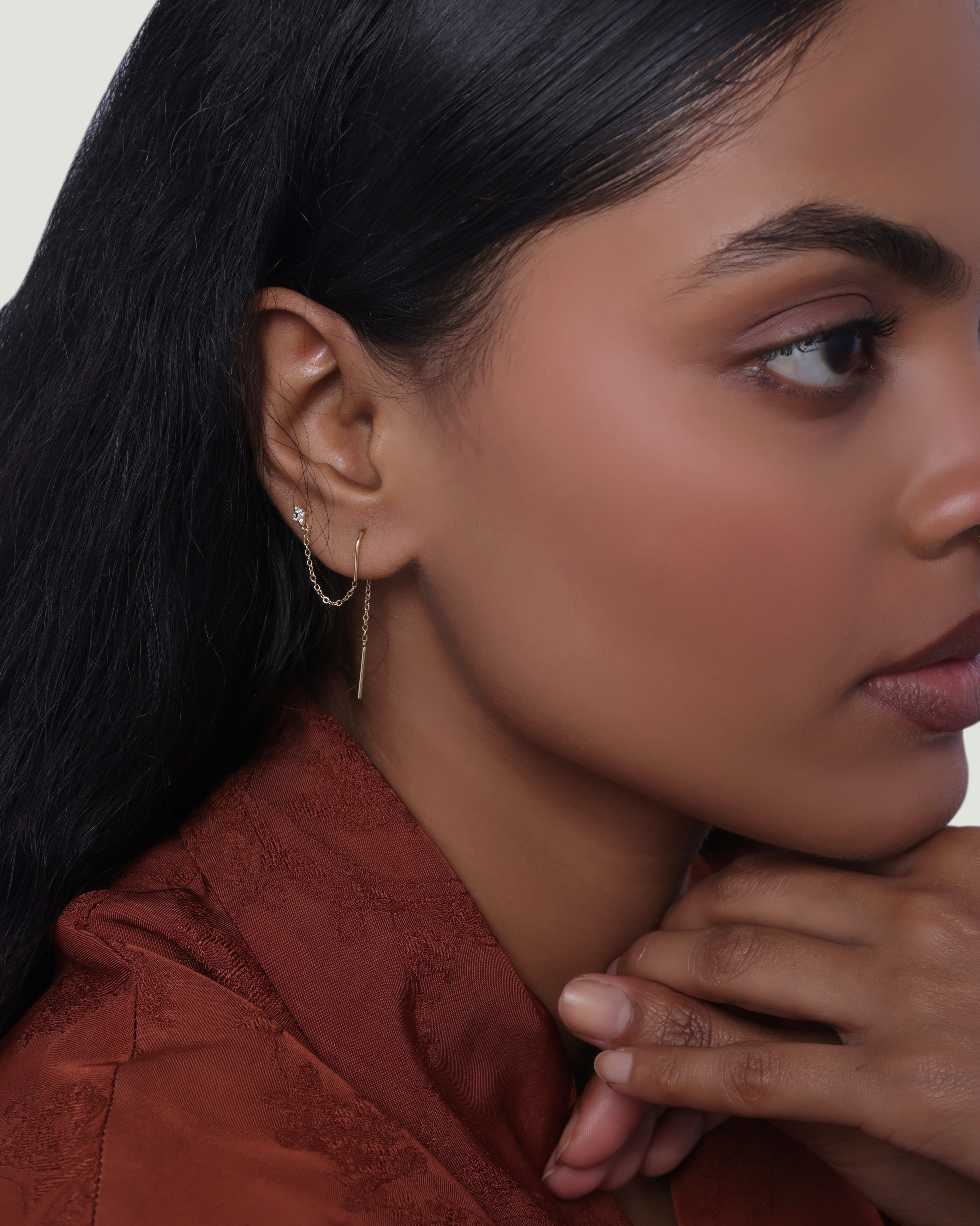 Elise Sui Dhaga Chain Connector Earrings
