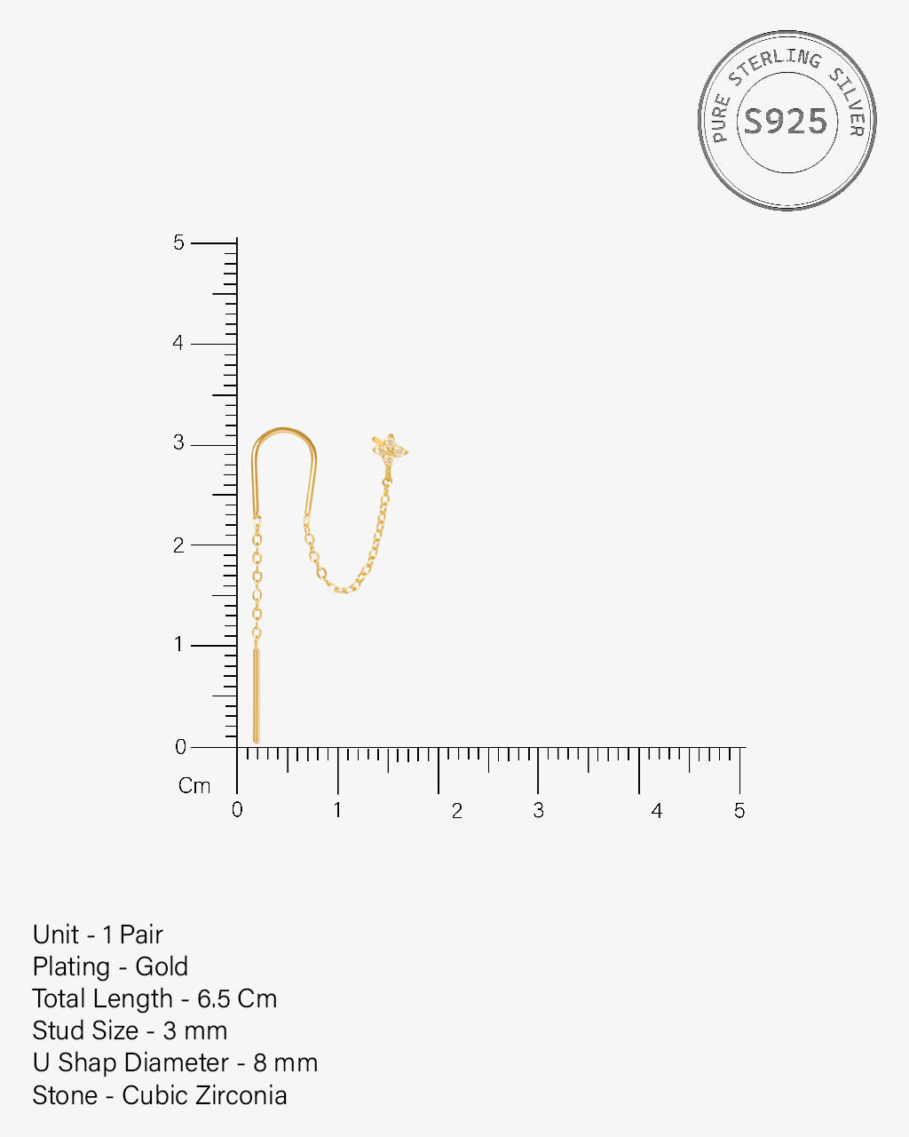 Elise Sui Dhaga Chain Connector Earrings