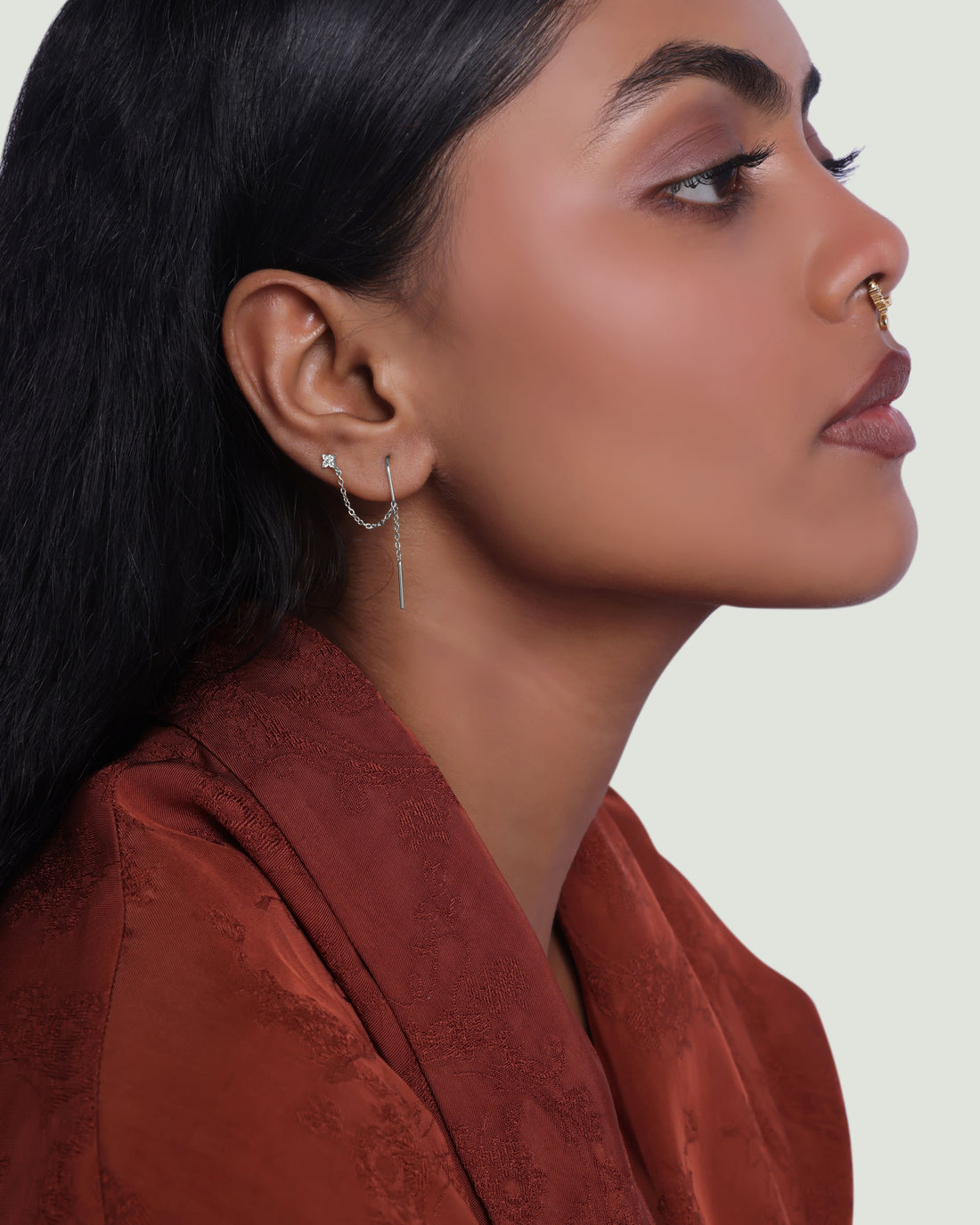 Elise Sui Dhaga Chain Connector Earrings