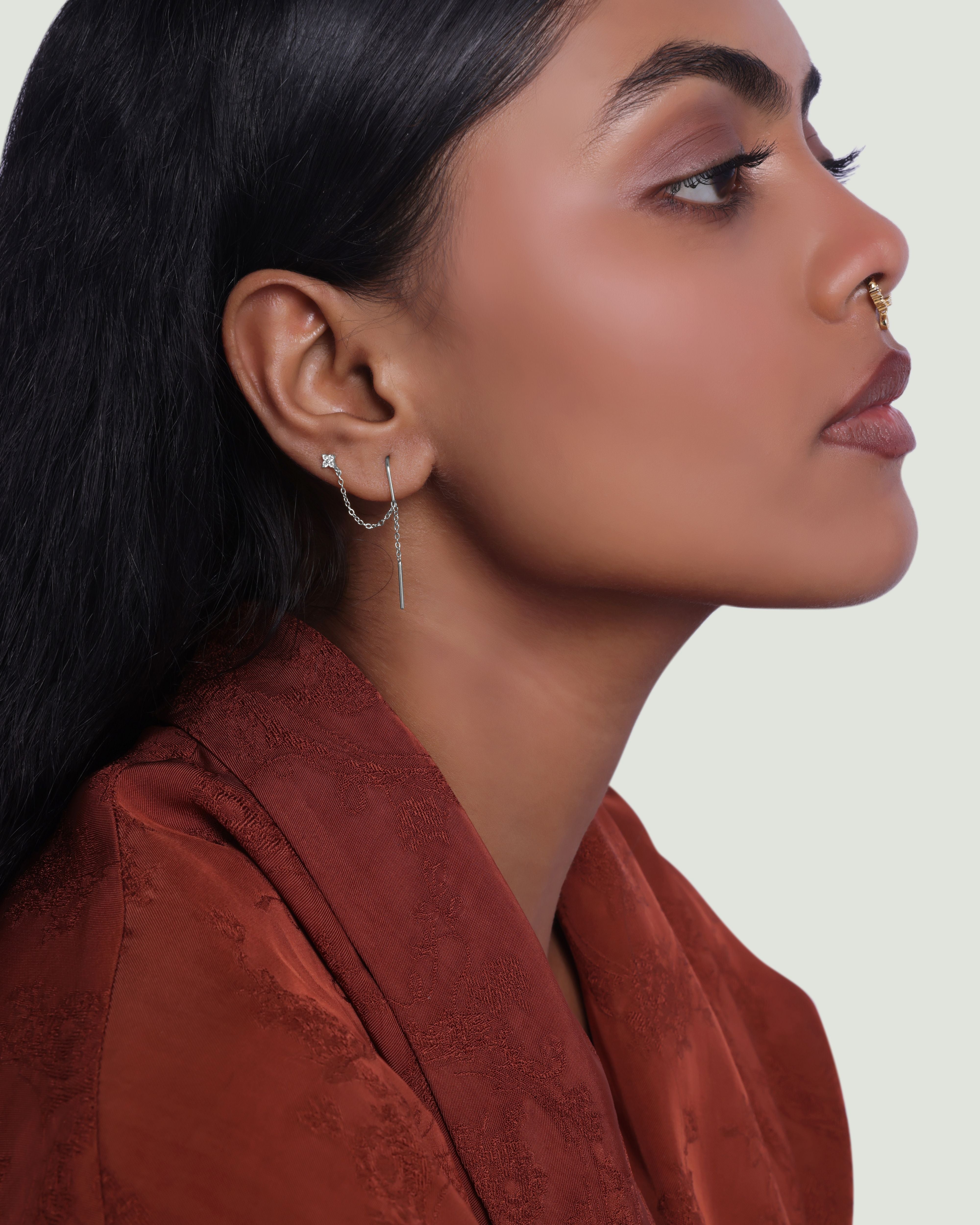 Elise Sui Dhaga Chain Connector Earrings