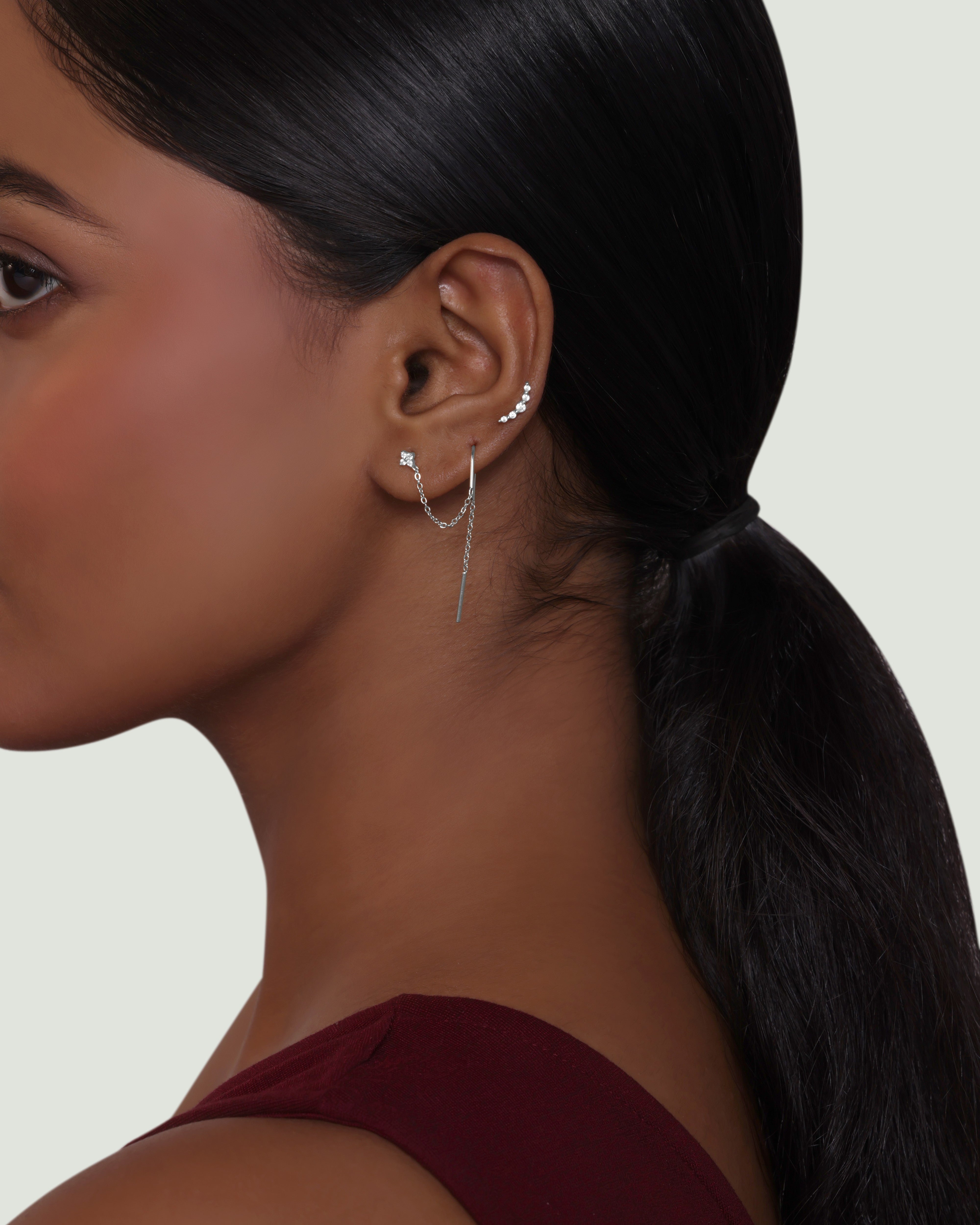 Elise Sui Dhaga Chain Connector Earrings