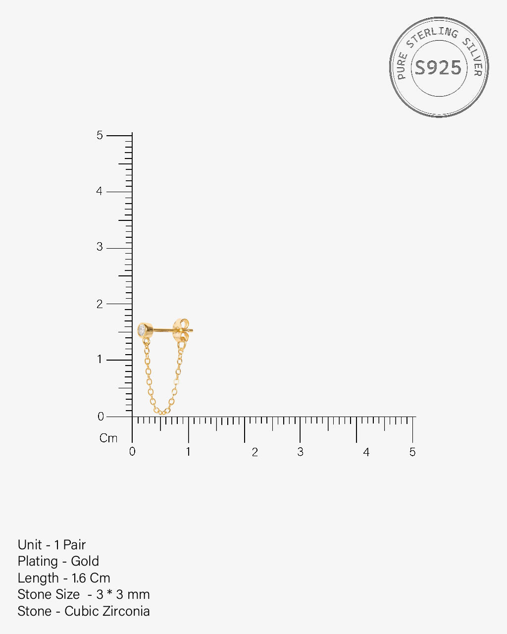 Bezel Chain Drop Earrings