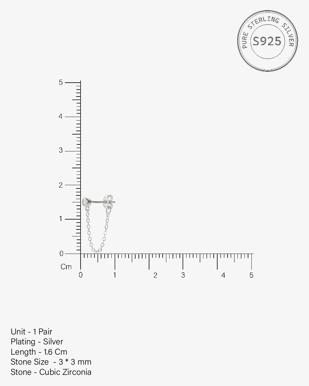 Bezel Chain Drop Earrings