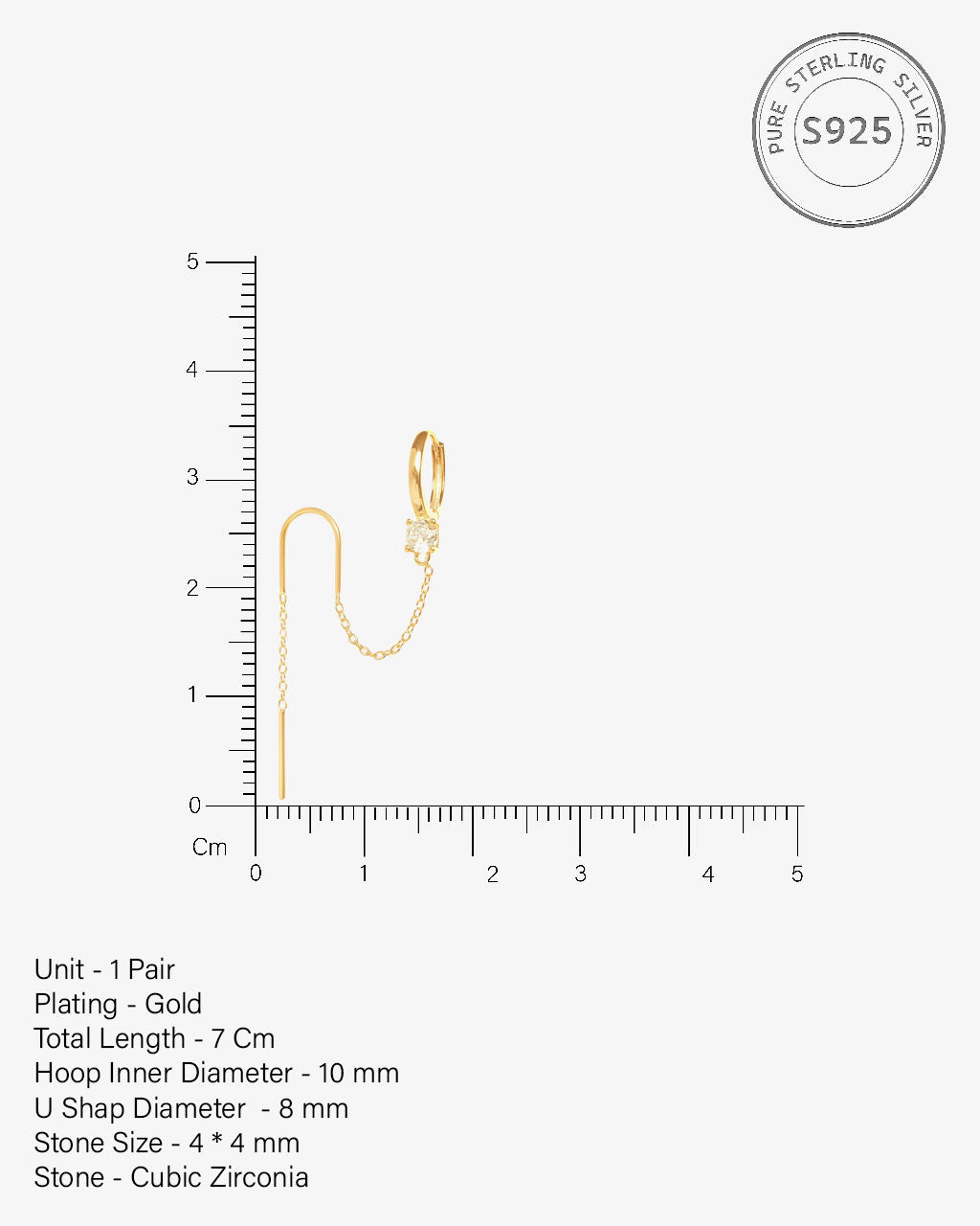 Chashni Sui Dhaga Chain Connector Earrings