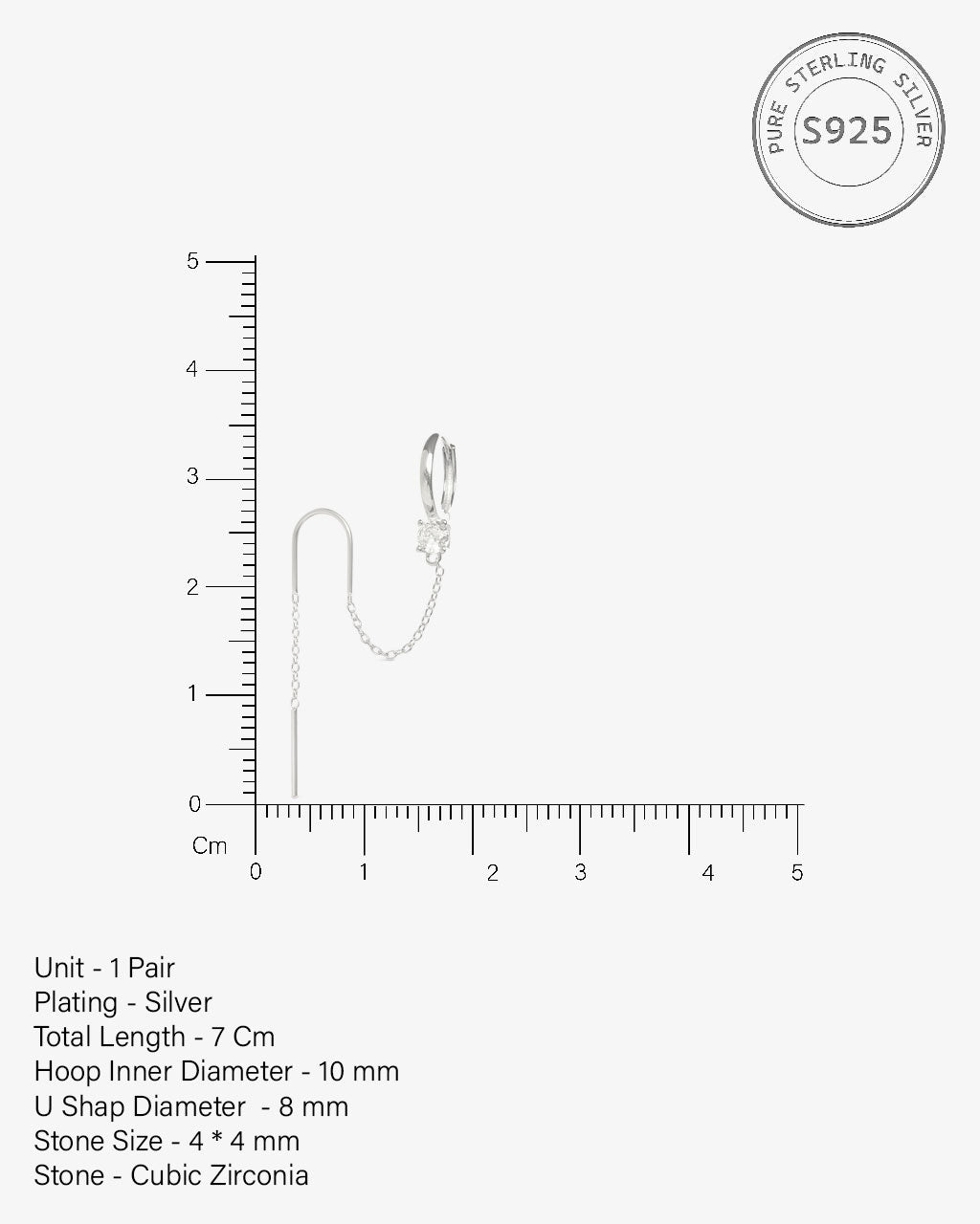 Chashni Sui Dhaga Chain Connector Earrings