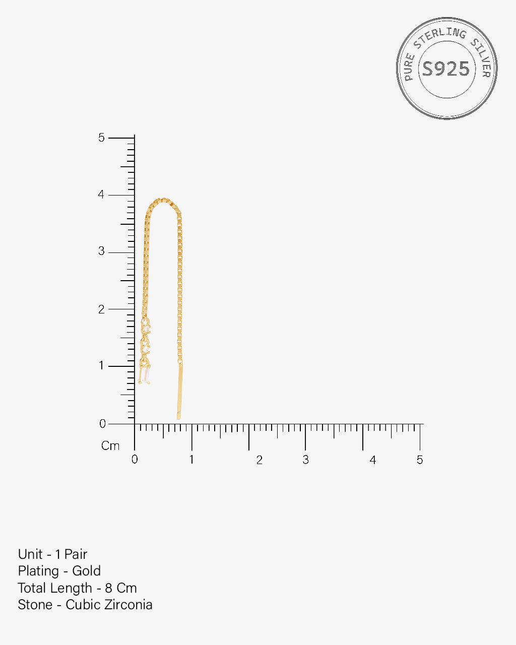 The Baguette Threader Chain Connector Earrings