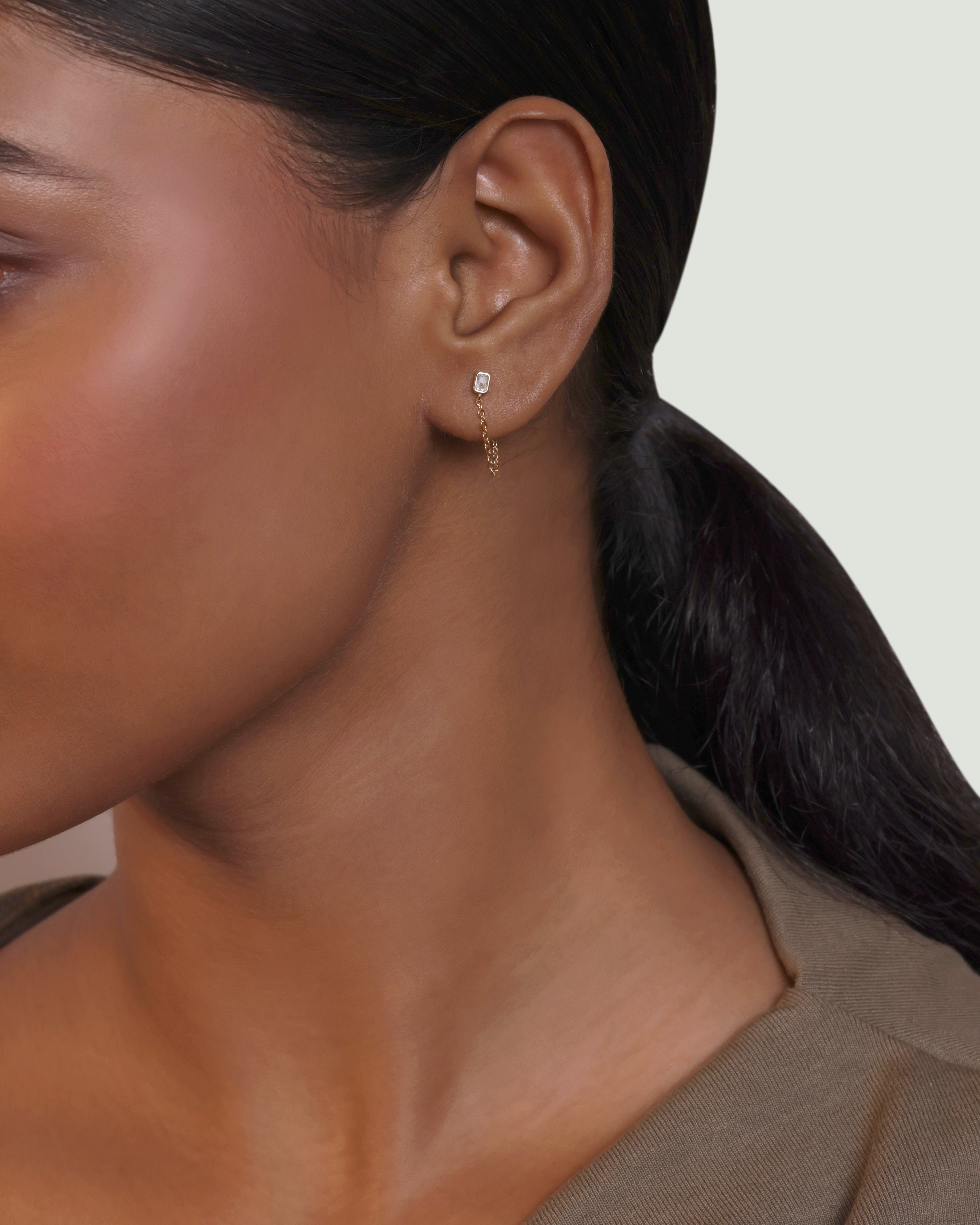 Baguette Chain Drop Earrings