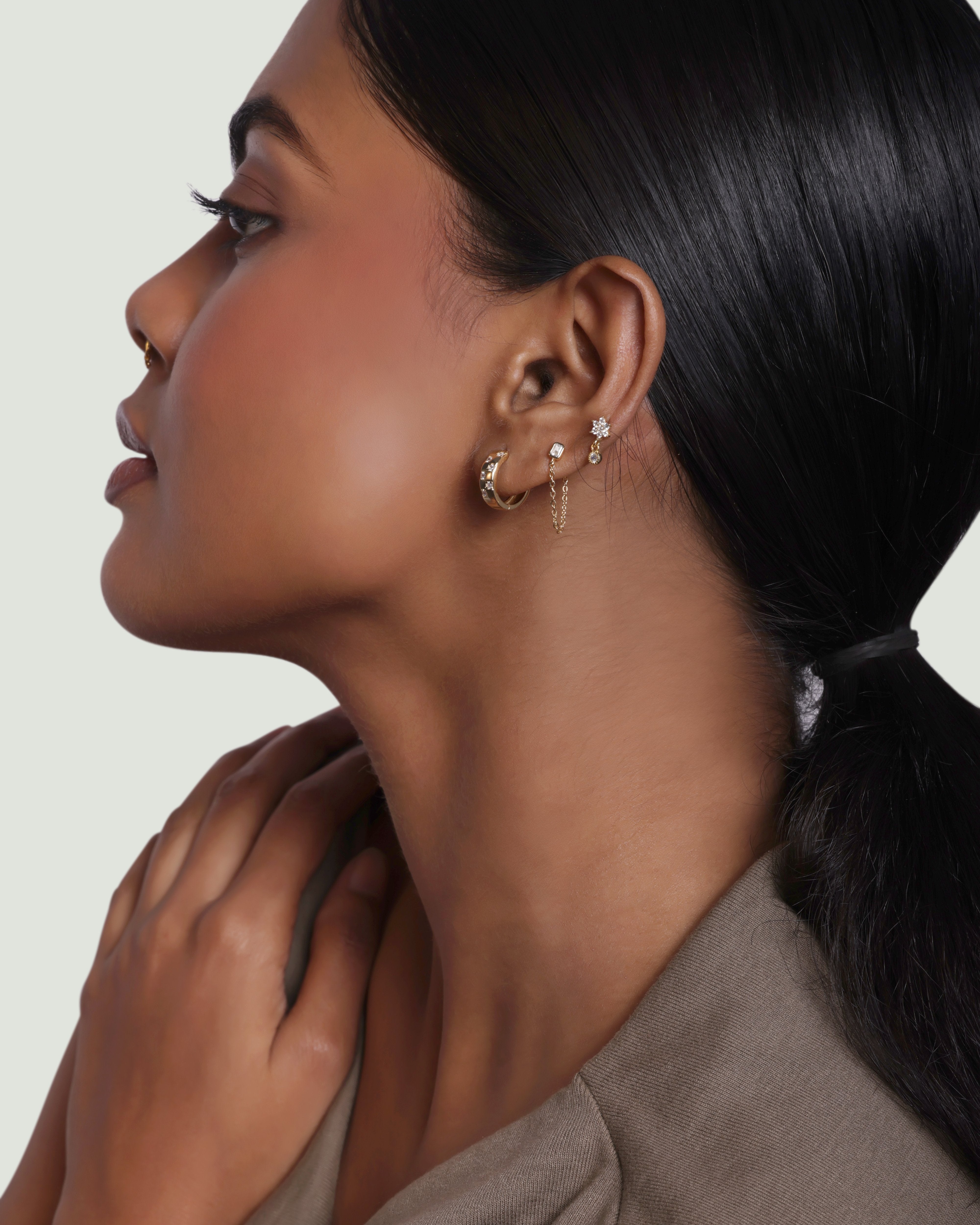 Baguette Chain Drop Earrings