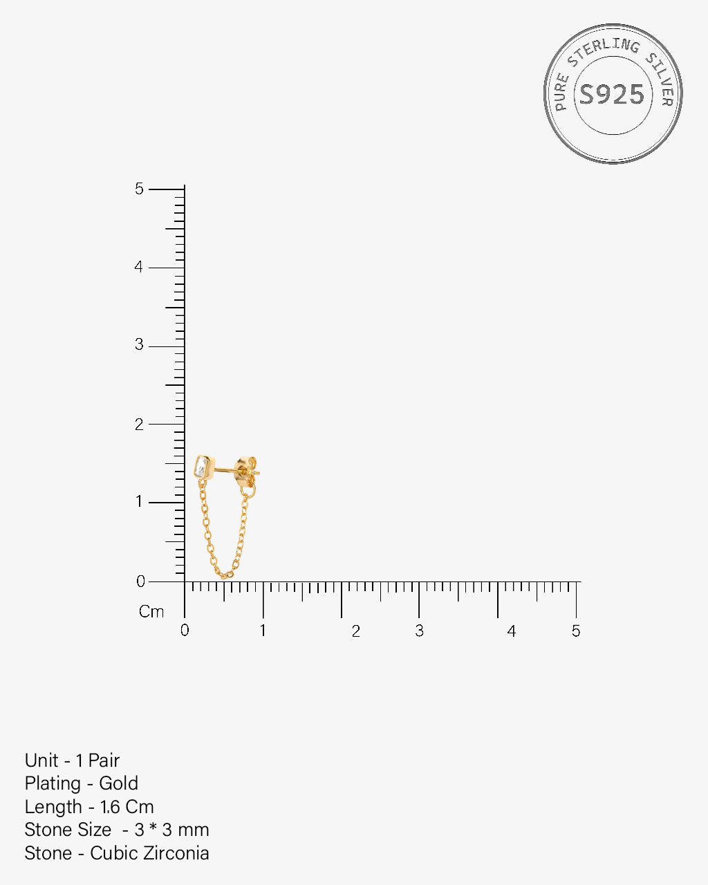 Baguette Chain Drop Earrings