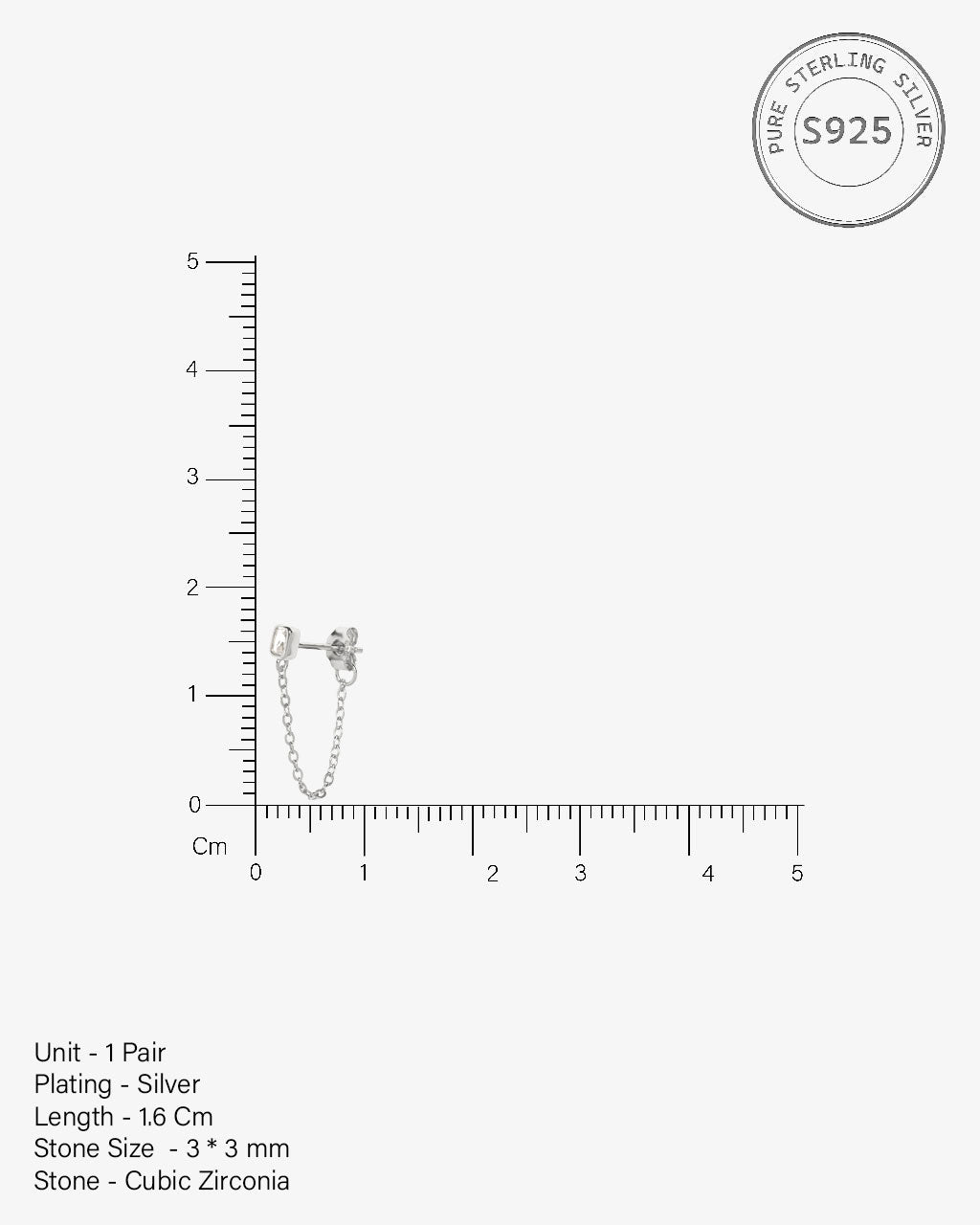 Baguette Chain Drop Earrings