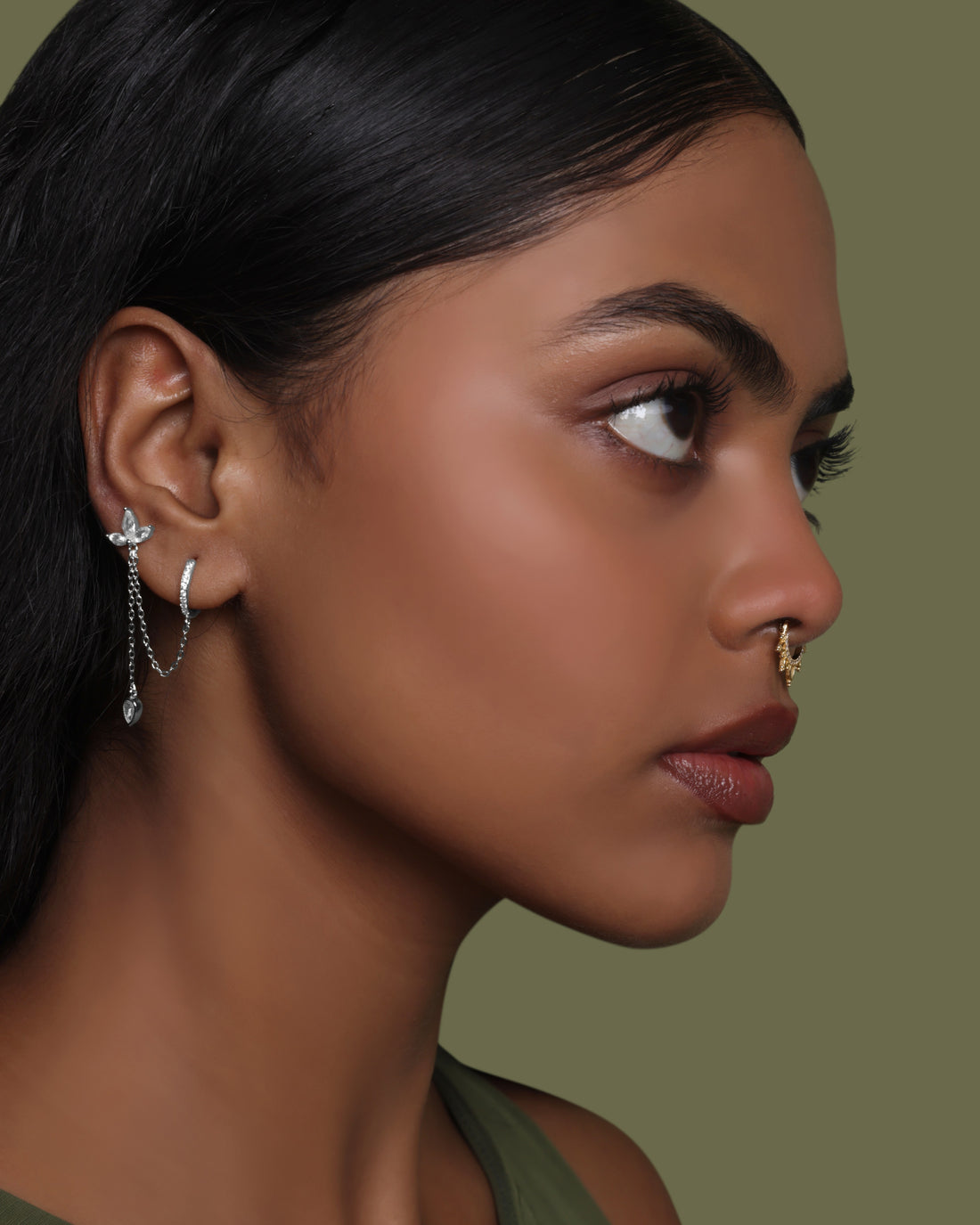 Lotus Petal Chain Connector Earrings