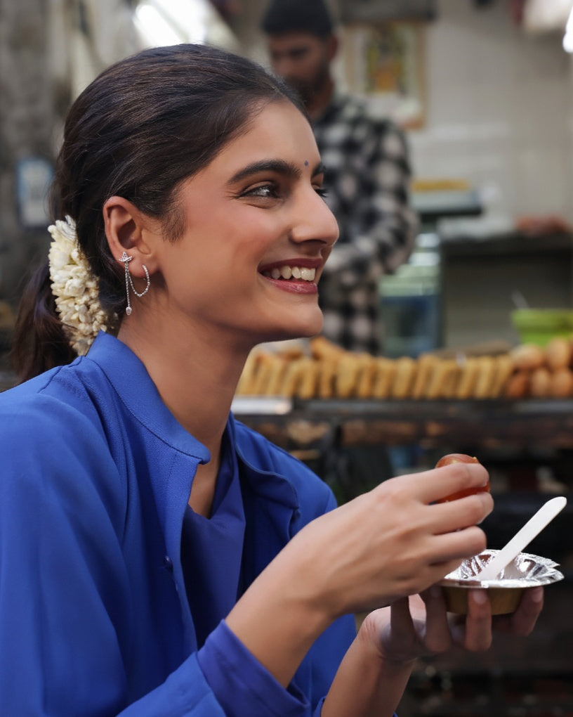 Lotus Petal Chain Connector Earrings