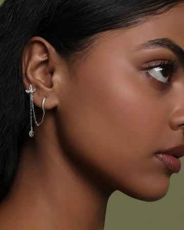 Lotus Petal Chain Connector Earrings