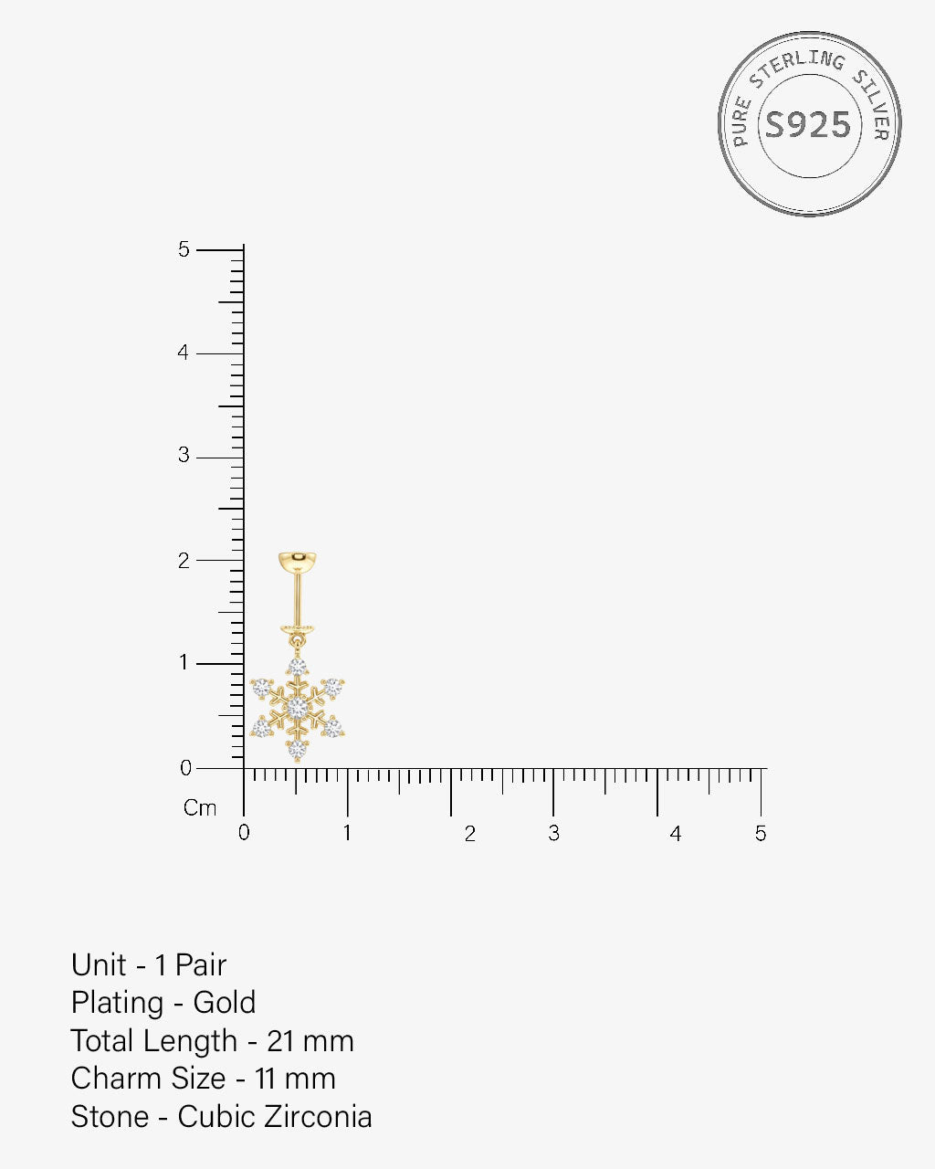 'Ice On Ear' Snowflake Screw Helix Hanging Earrings