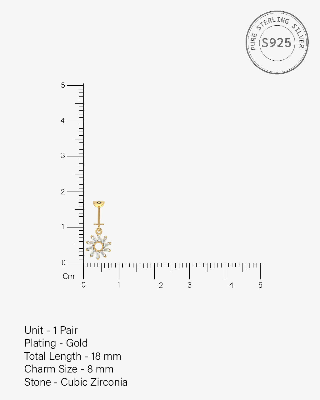 Spiral Baguette Helix Hanging Earrings