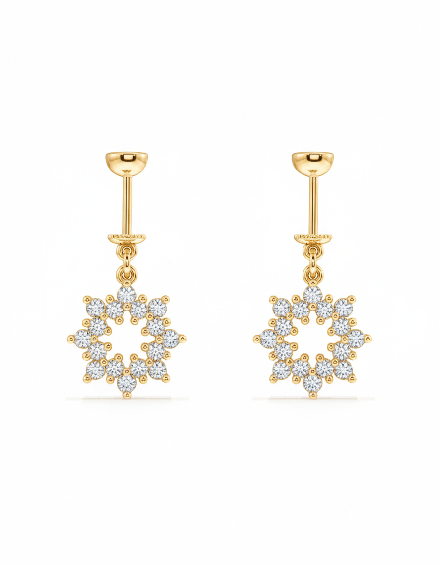 Bubble Burst Zircons Helix Hanging Earrings
