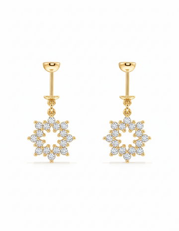 Bubble Burst Zircons Helix Hanging Earrings