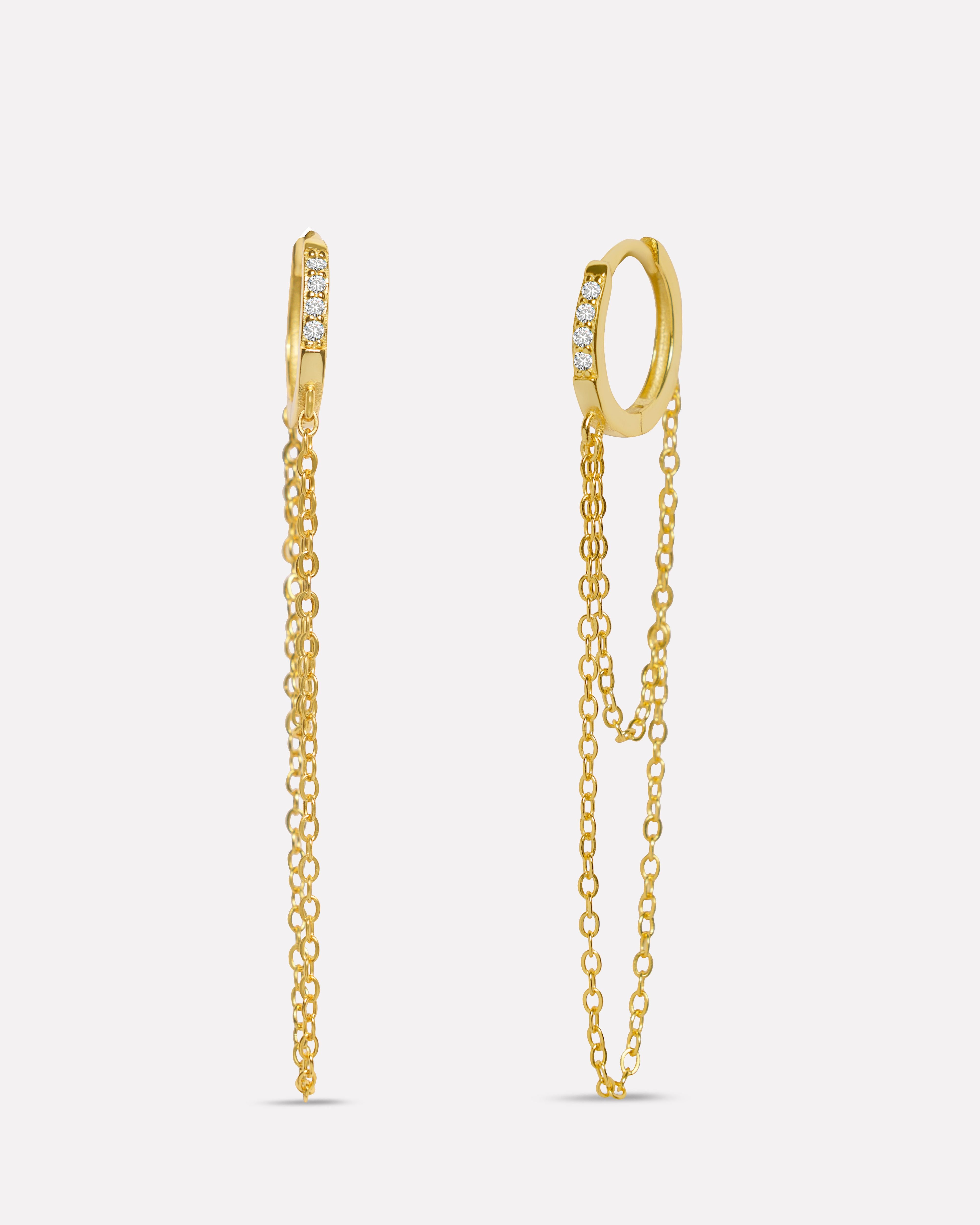 Statement Double Chain Hoop Earrings