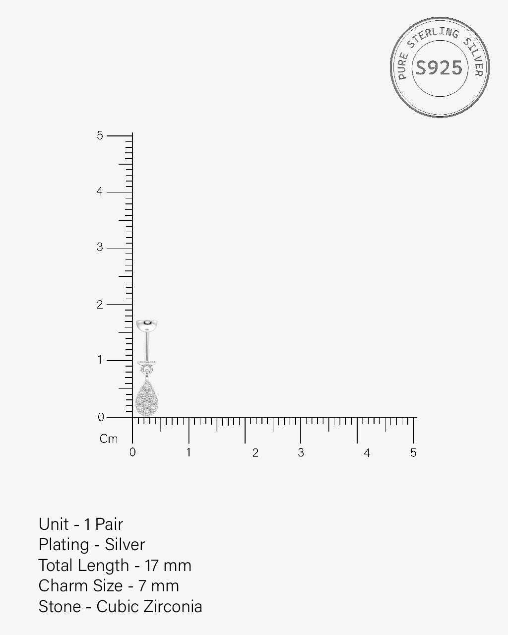 Cubic Zirconia Drop Screw Helix Hanging Earrings