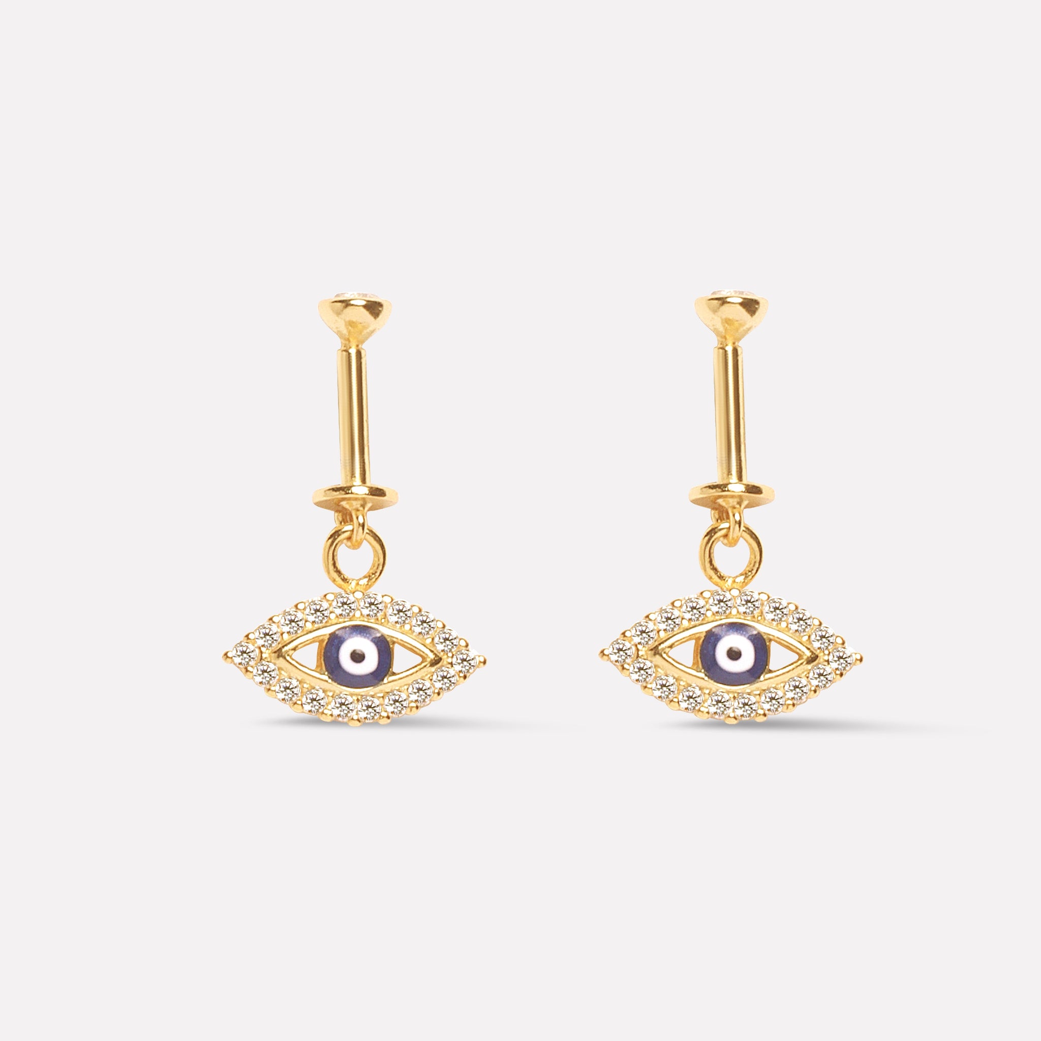 Enamel Blue Evil Eye Helix Piercing Hanging Earrings