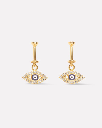 Enamel Blue Evil Eye Helix Piercing Hanging Earrings