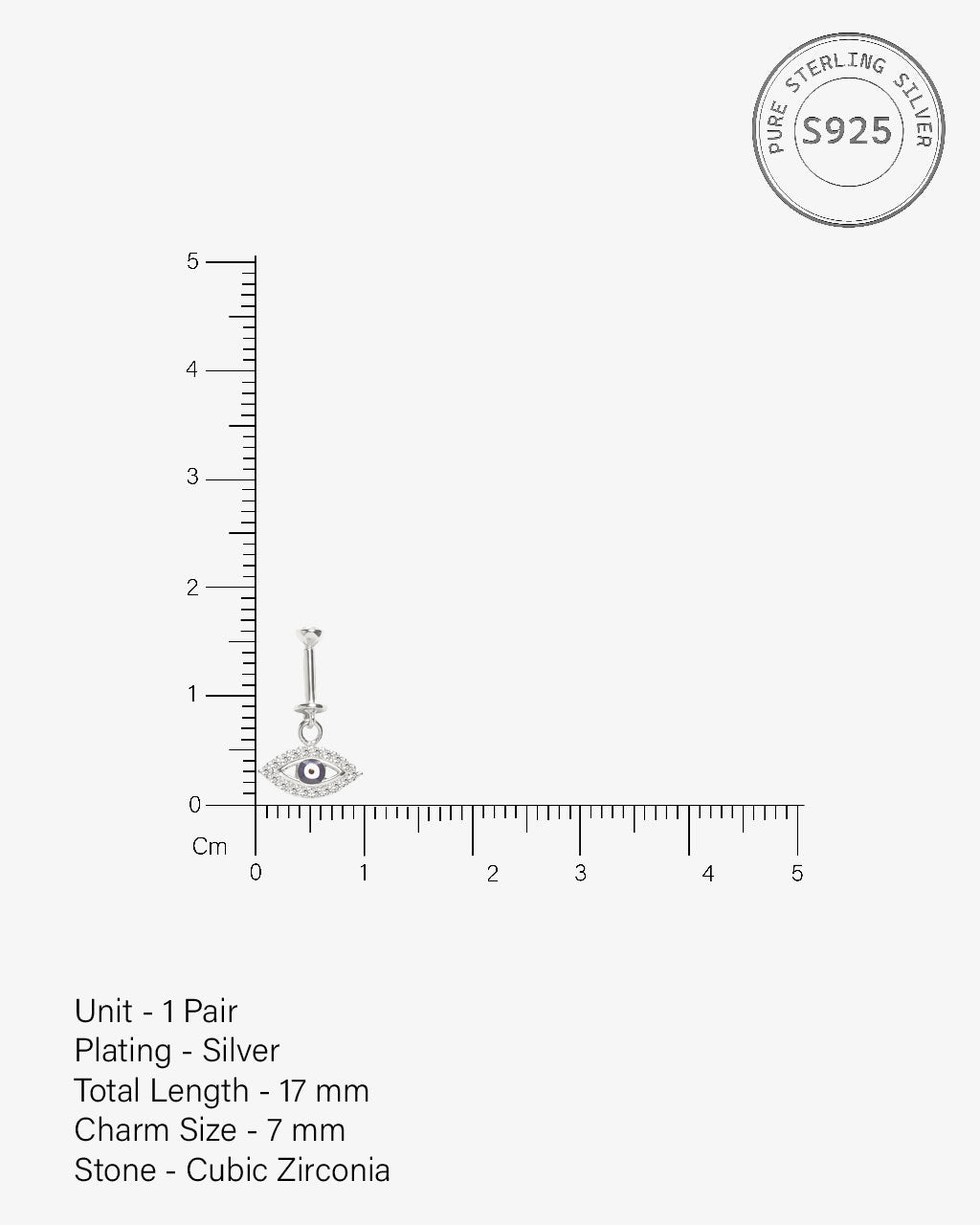 Enamel Blue Evil Eye Helix Piercing Hanging Earrings