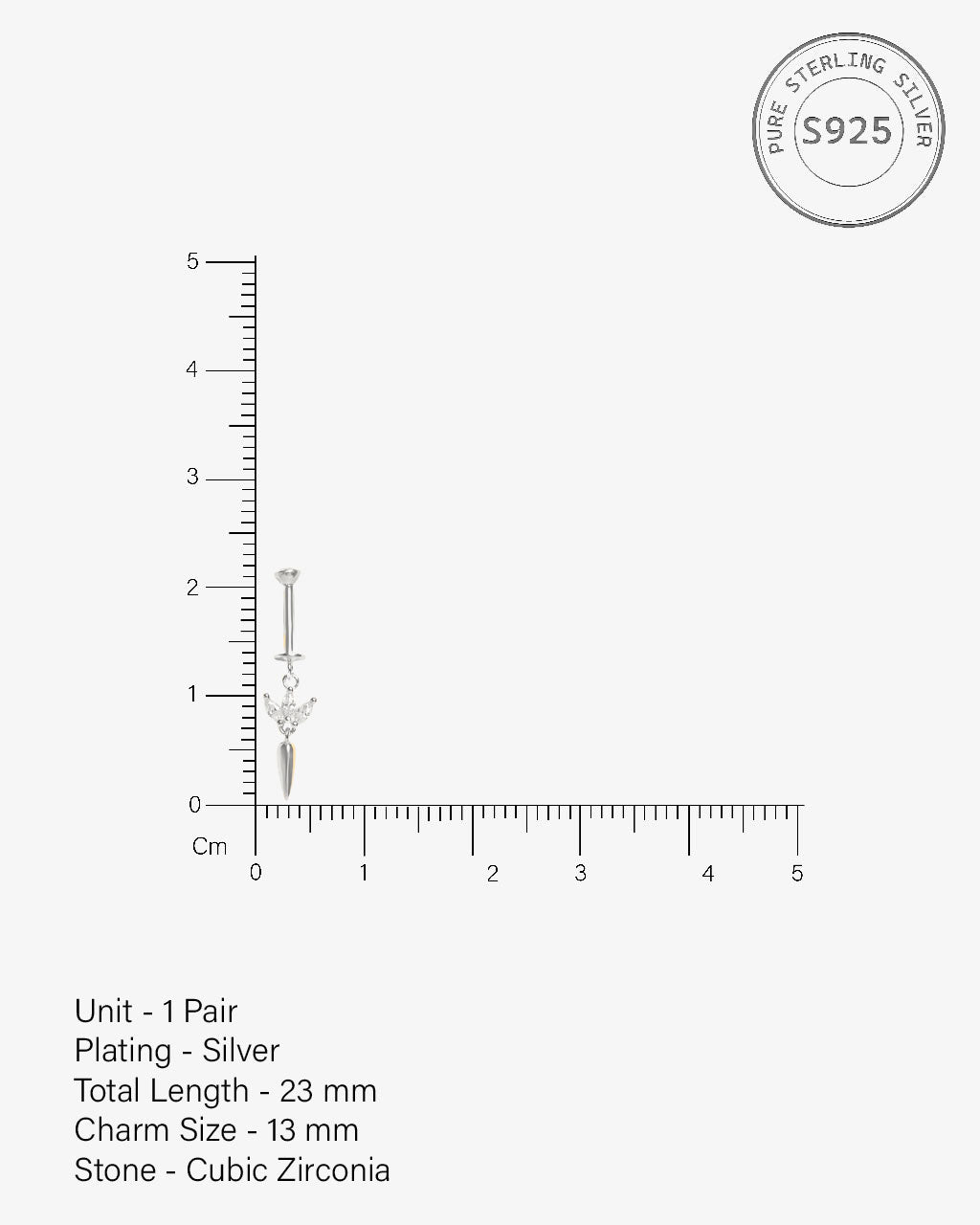 Three Petal Long Drop - Helix Hanging Earrings