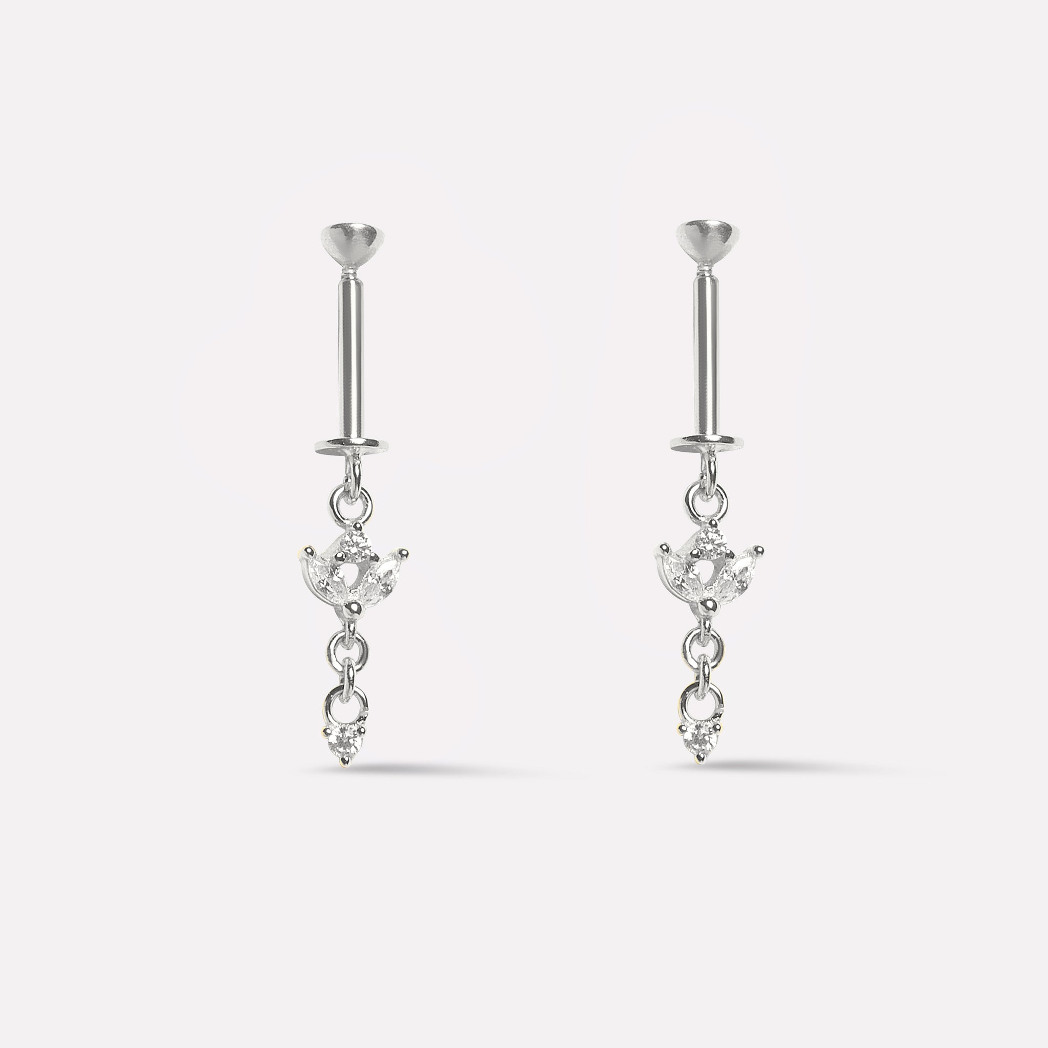 Two Petal Drop Helix Piercings Hanging Earrings