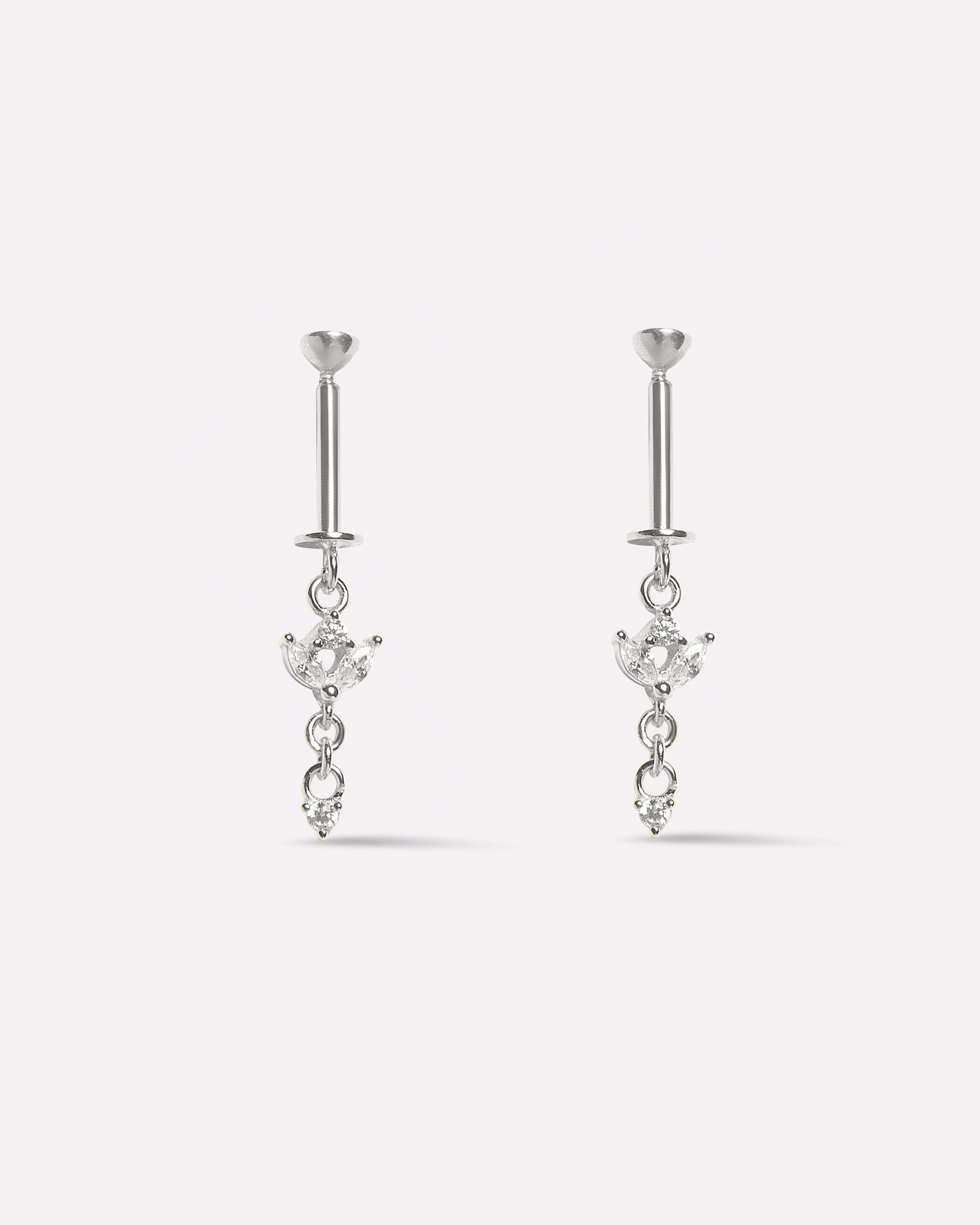 Two Petal Drop Helix Piercings Hanging Earrings